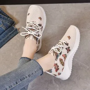 New Fly Woven Mesh Fashion Muffin Bottom Wedge Casual Shoes Women
