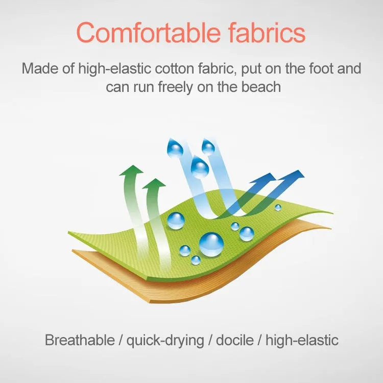 Non-slip Plastic Grain Texture Thick Cloth Sole Printing Diving Shoes and Socks, One Pair, Size:XXL (Blue Figured)