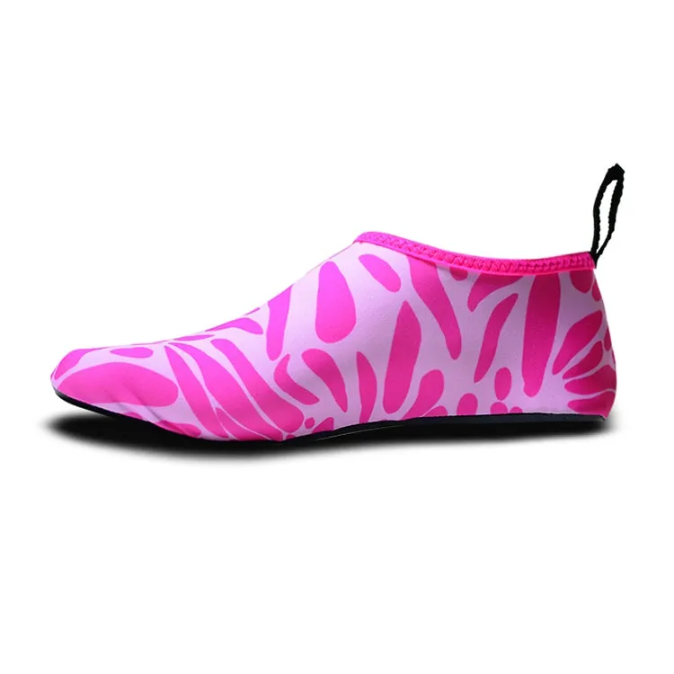Non-slip Wear-resisting Thick Rubber Sole Diving Shoes and  Socks, One Pair, Size:M (Figured Pink)