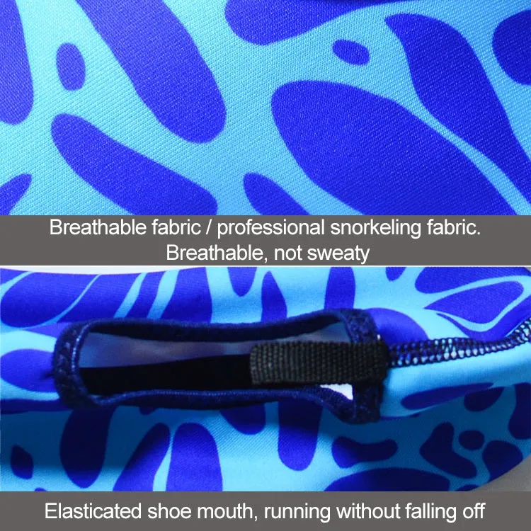 Non-slip Wear-resisting Thick Rubber Sole Diving Shoes and  Socks, One Pair, Size:XXL (Figured Blue)