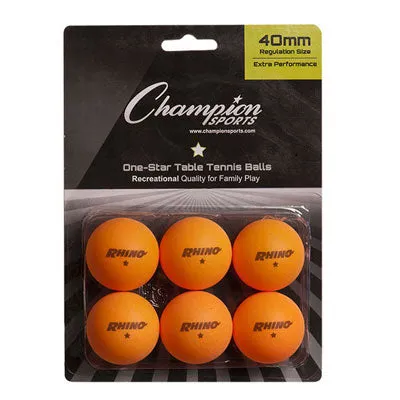 One Star Table Tennis Balls (6 Pack)