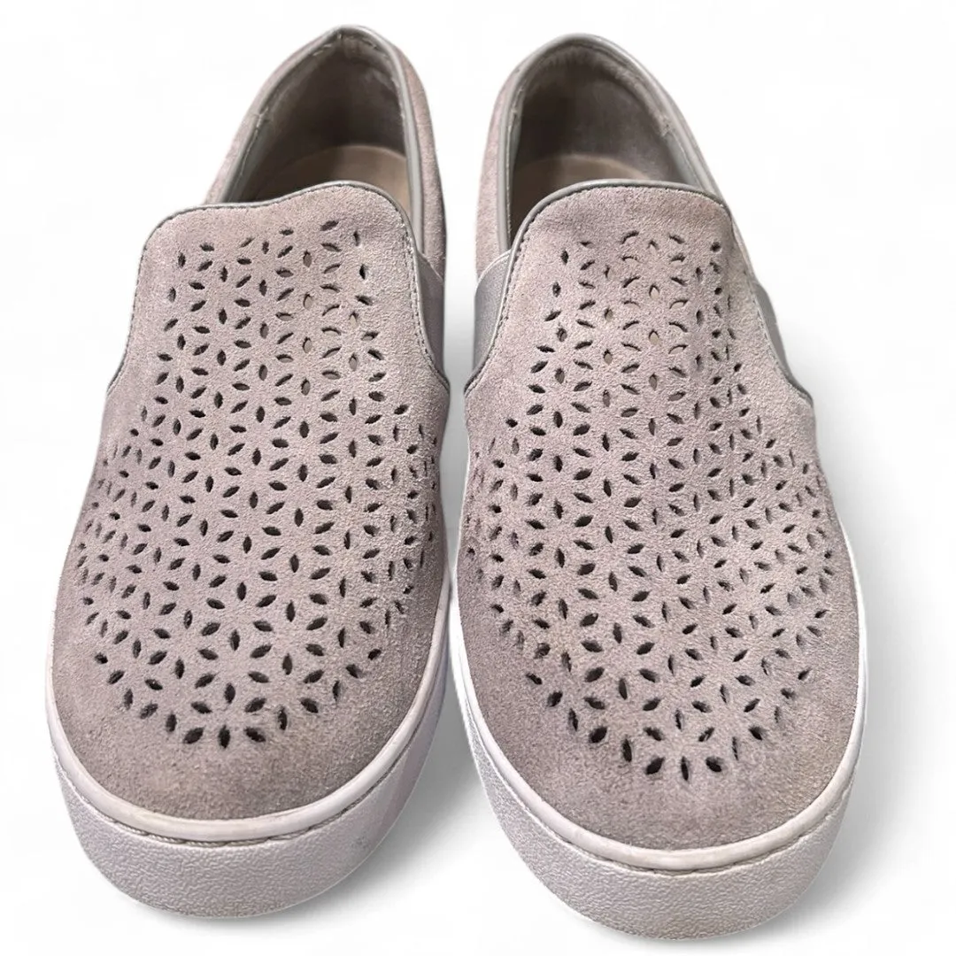 Perforated Slip-On Sneakers Casual Comfort Shoes Gray