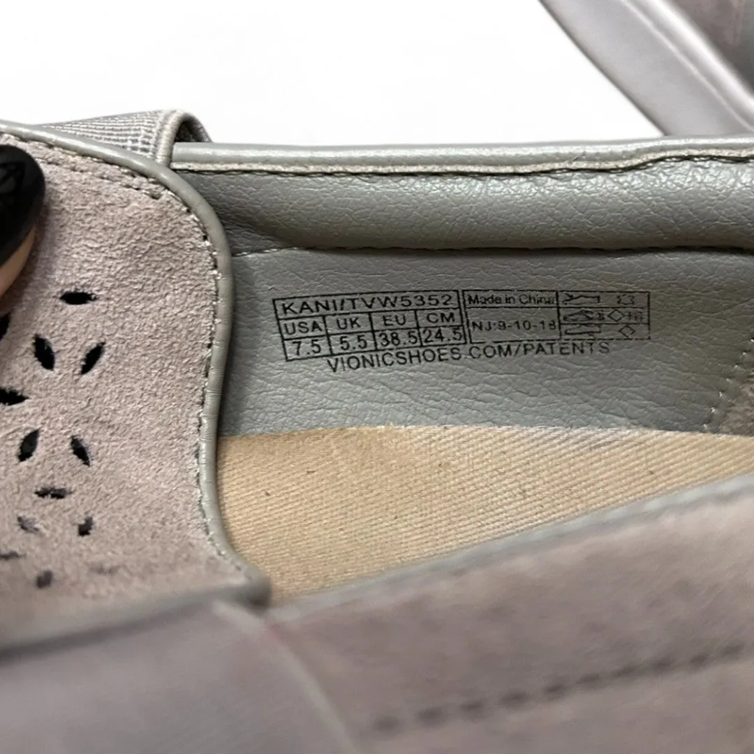 Perforated Slip-On Sneakers Casual Comfort Shoes Gray