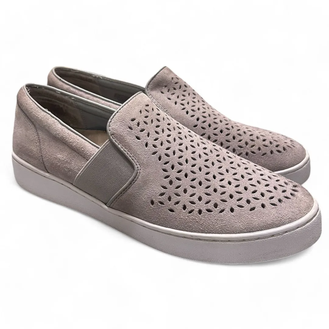 Perforated Slip-On Sneakers Casual Comfort Shoes Gray