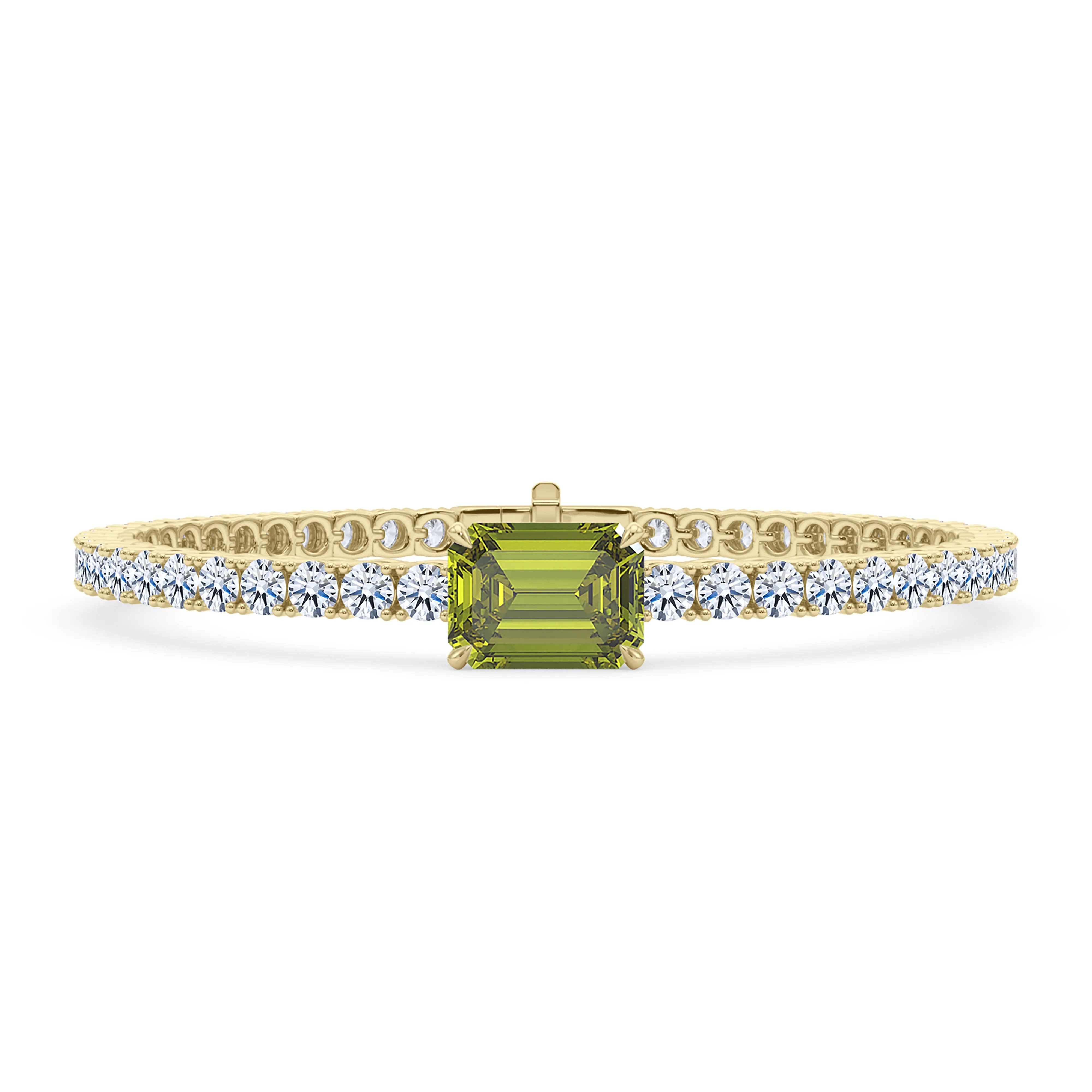 Round Cut Diamond & Birthstone Tennis Bracelet