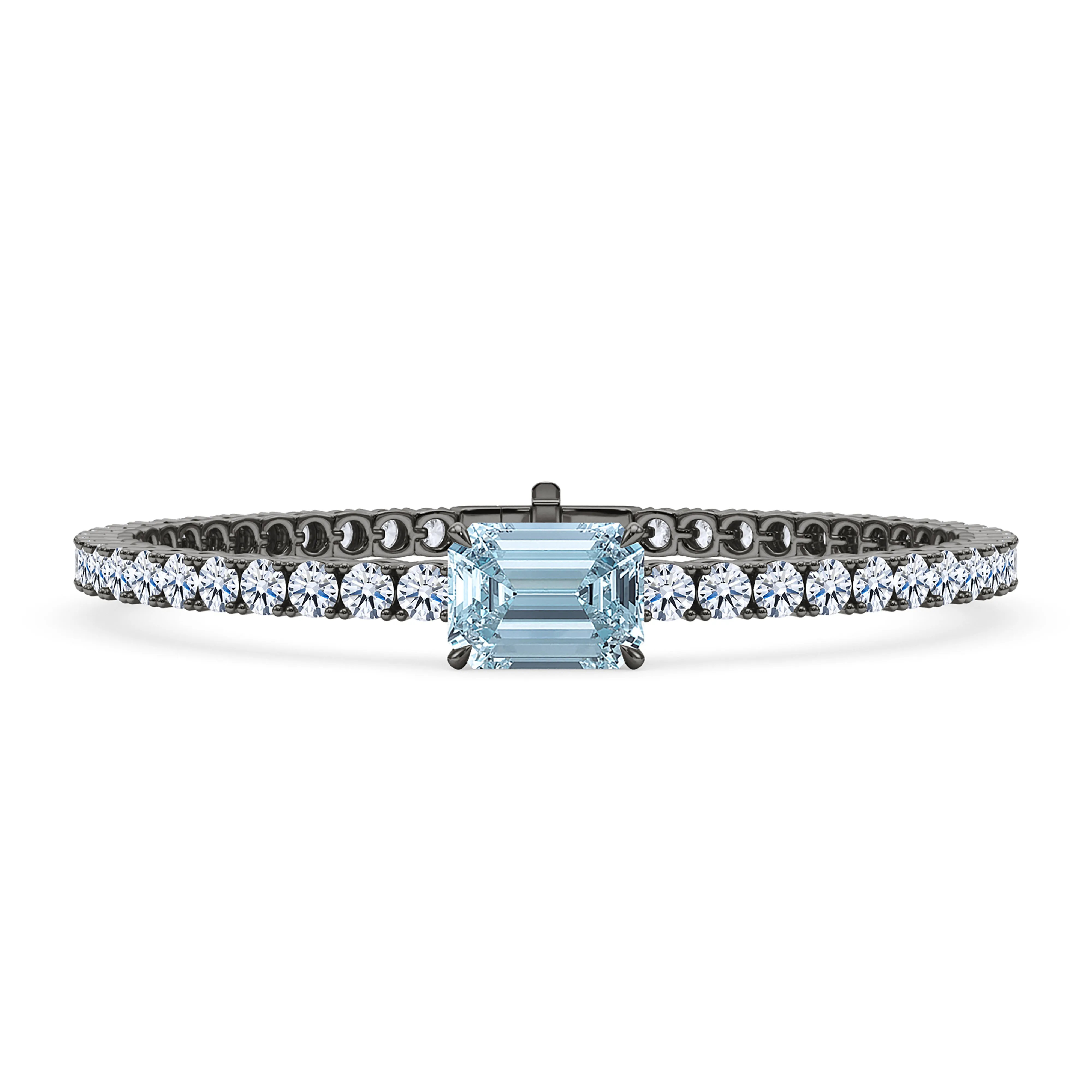 Round Cut Diamond & Birthstone Tennis Bracelet