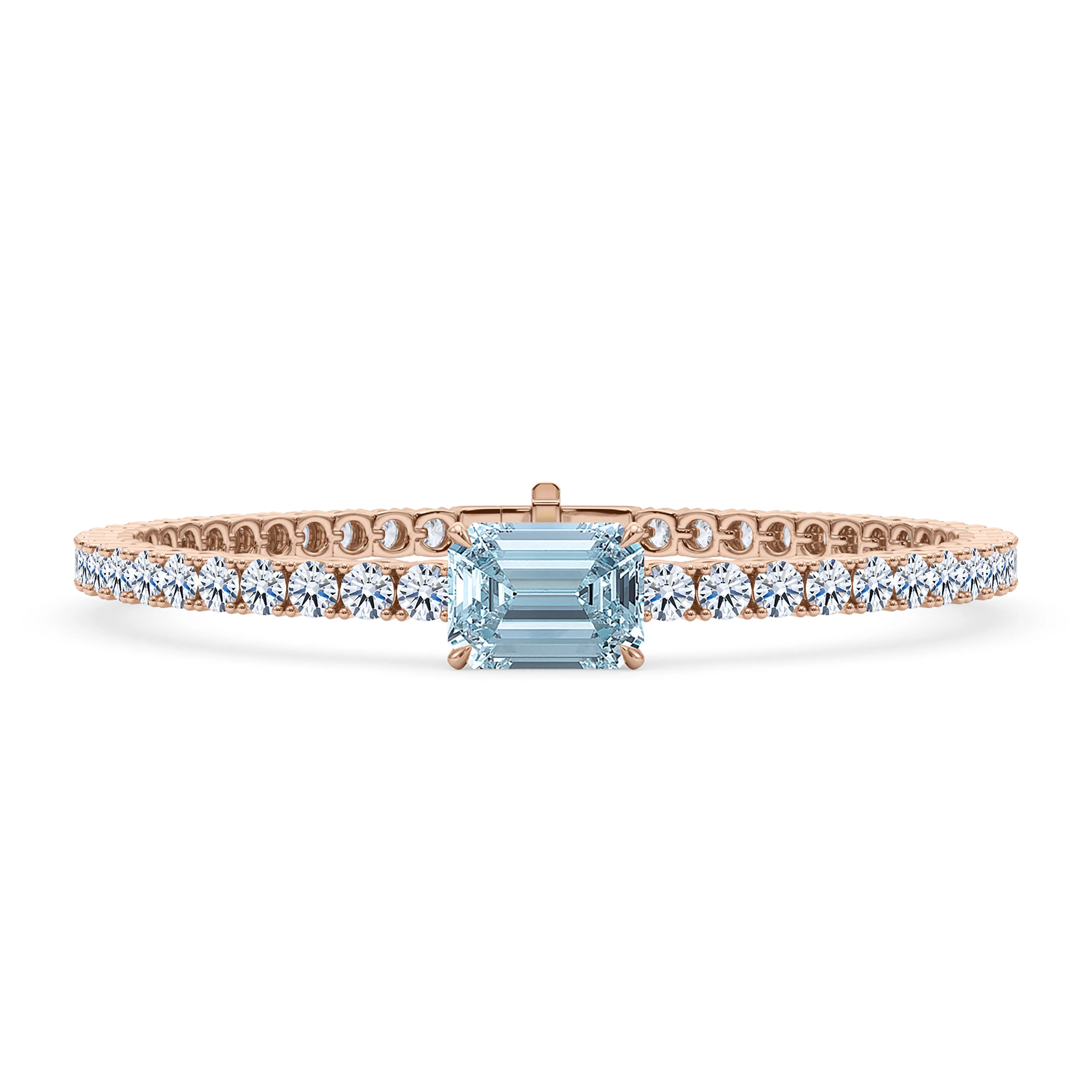 Round Cut Diamond & Birthstone Tennis Bracelet