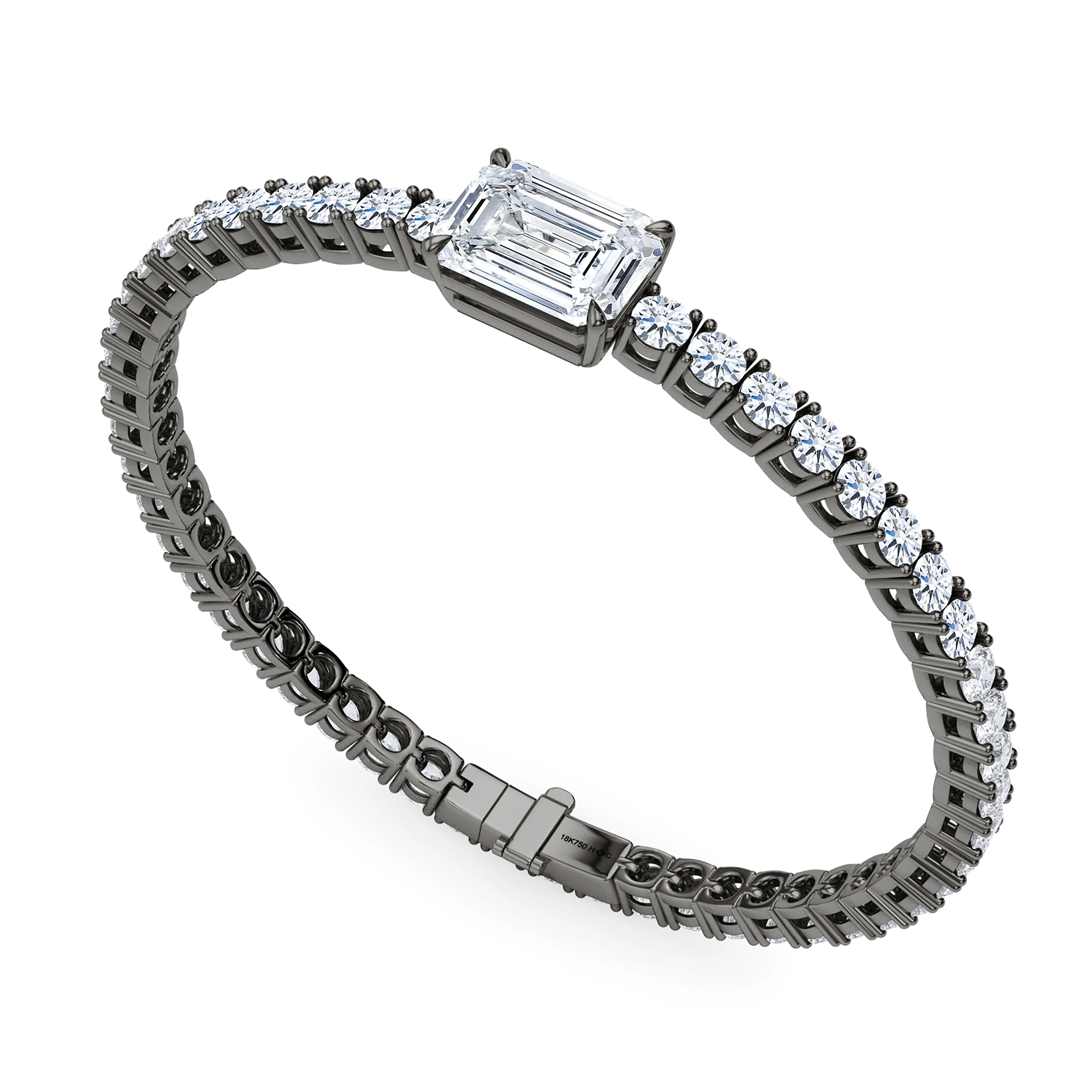Round Cut Diamond & Birthstone Tennis Bracelet