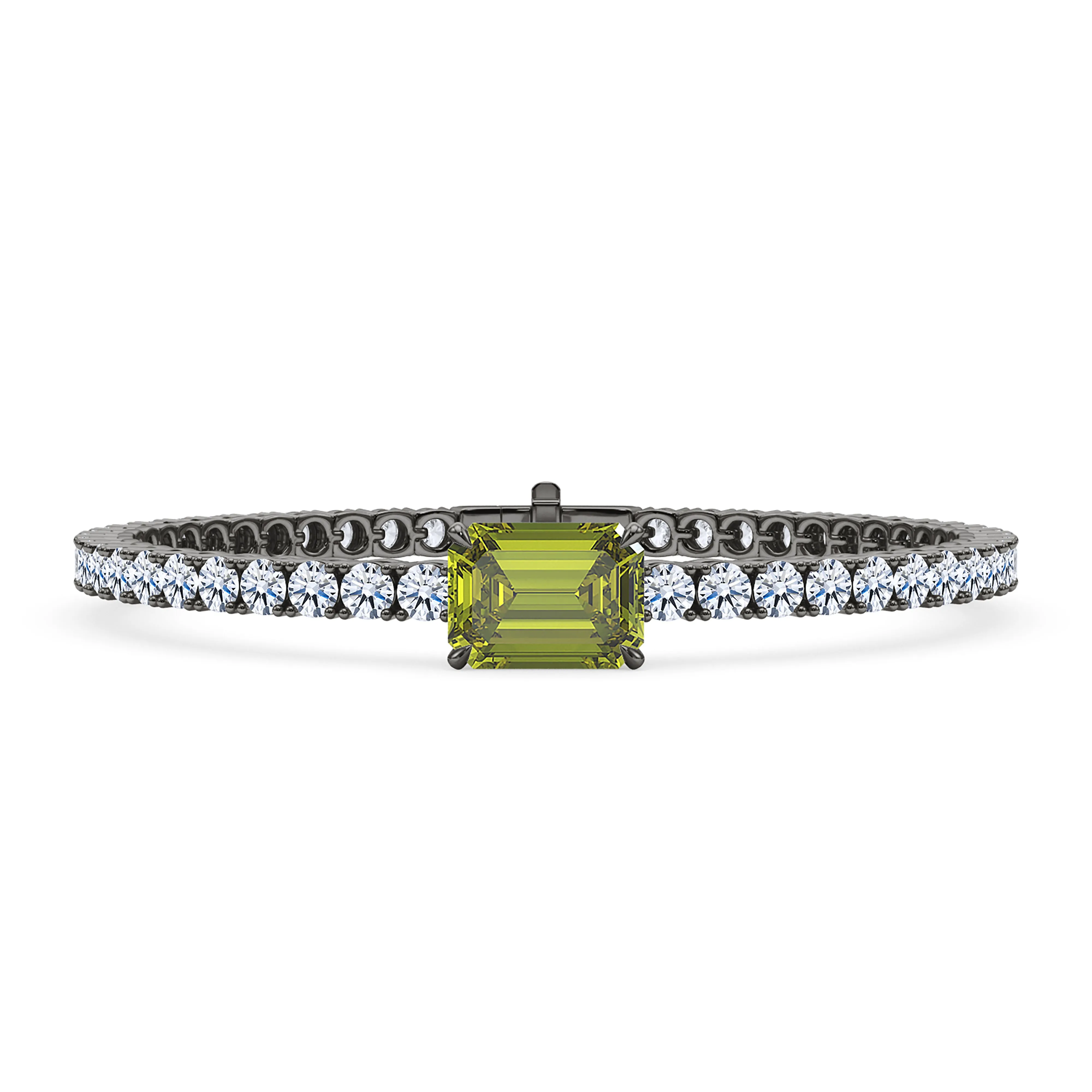 Round Cut Diamond & Birthstone Tennis Bracelet
