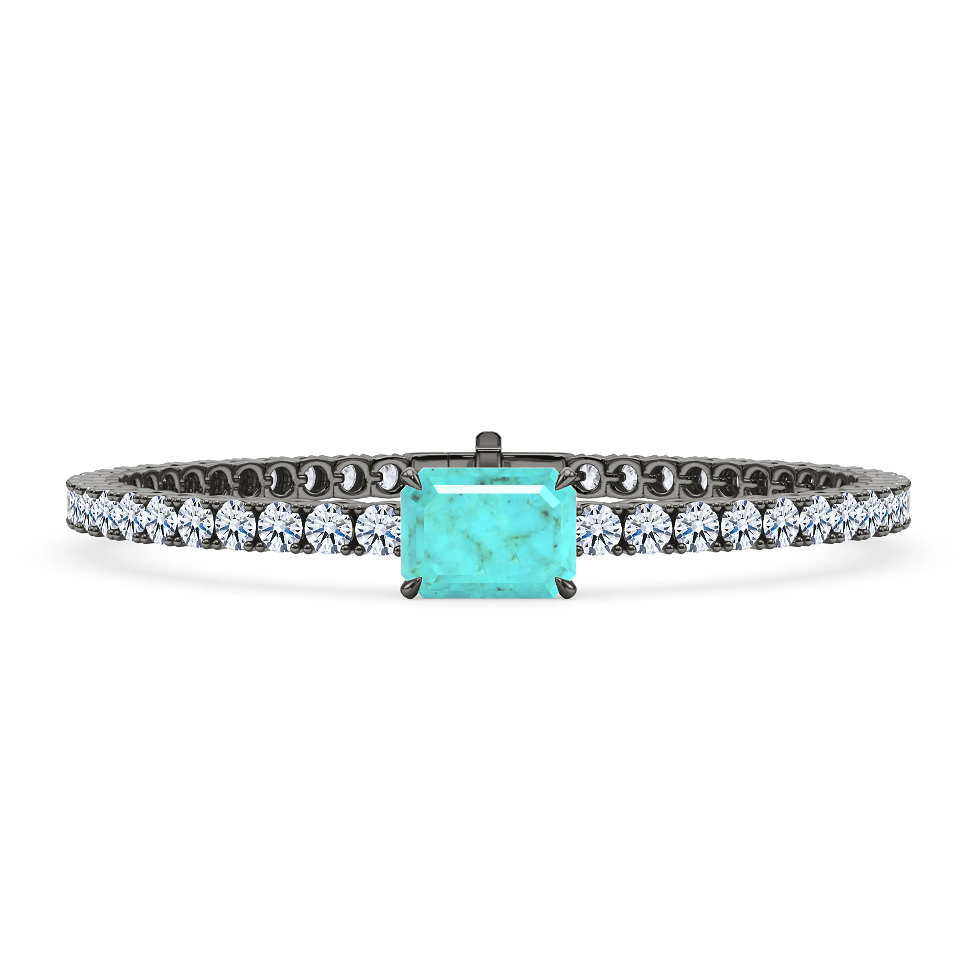 Round Cut Diamond & Birthstone Tennis Bracelet