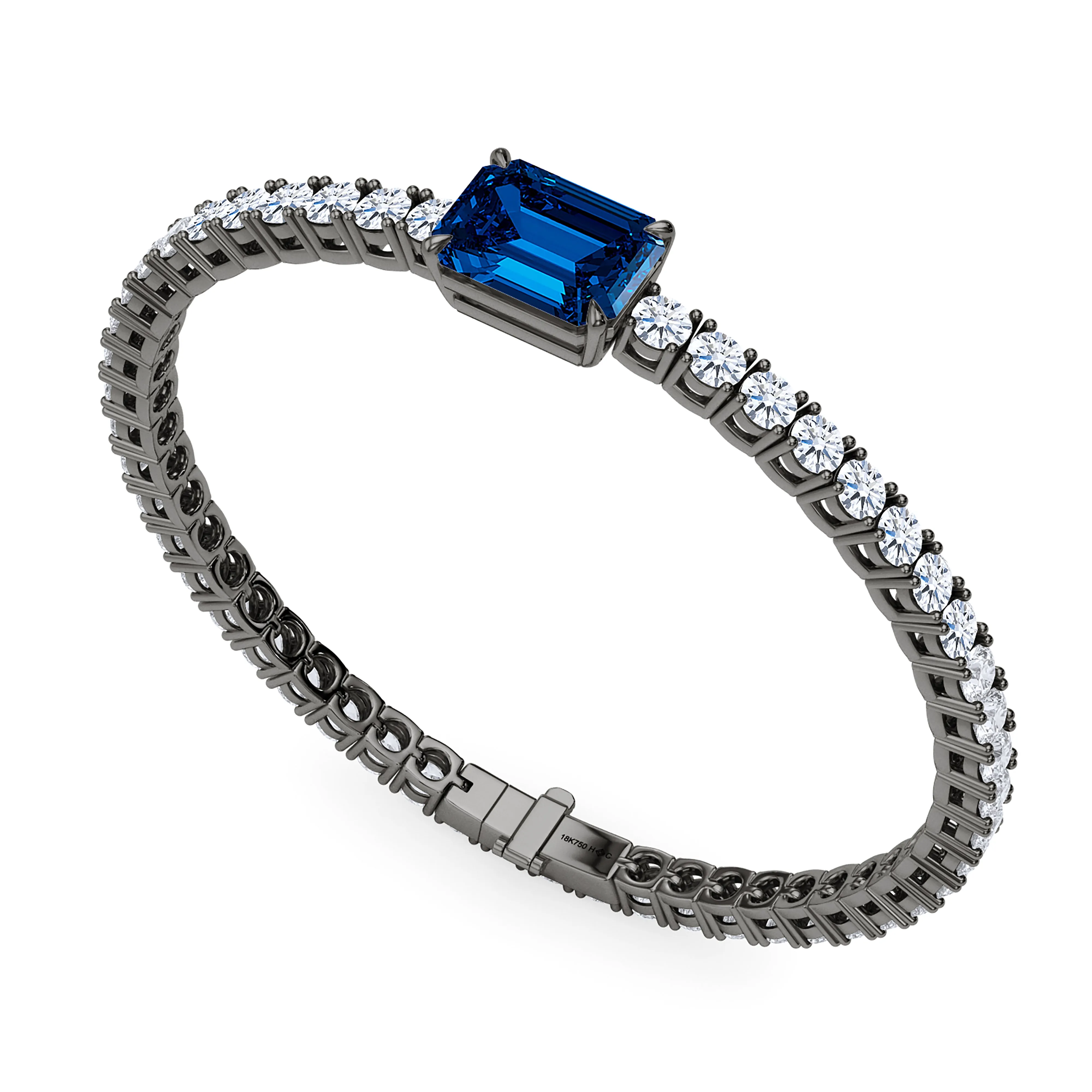 Round Cut Diamond & Birthstone Tennis Bracelet