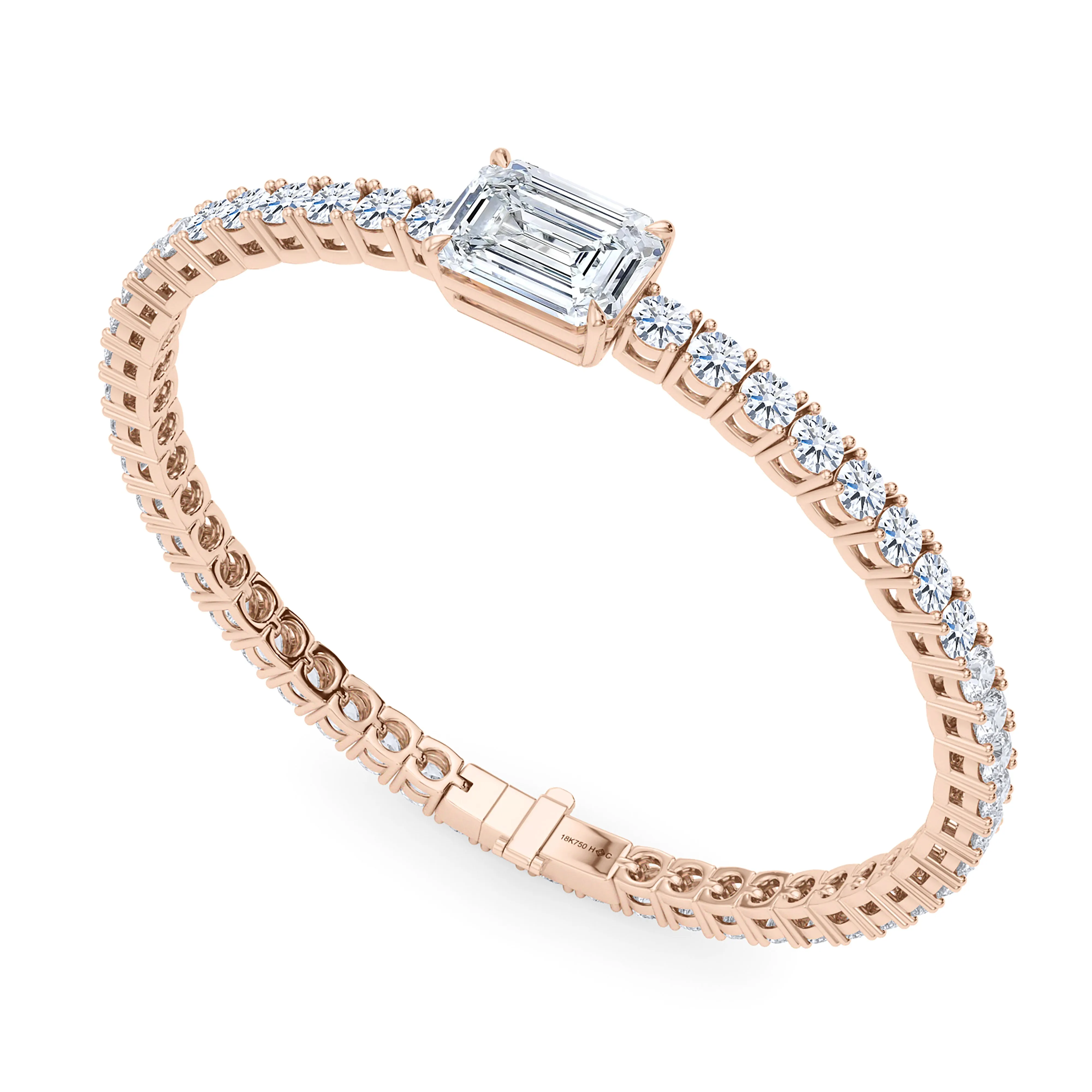 Round Cut Diamond & Birthstone Tennis Bracelet