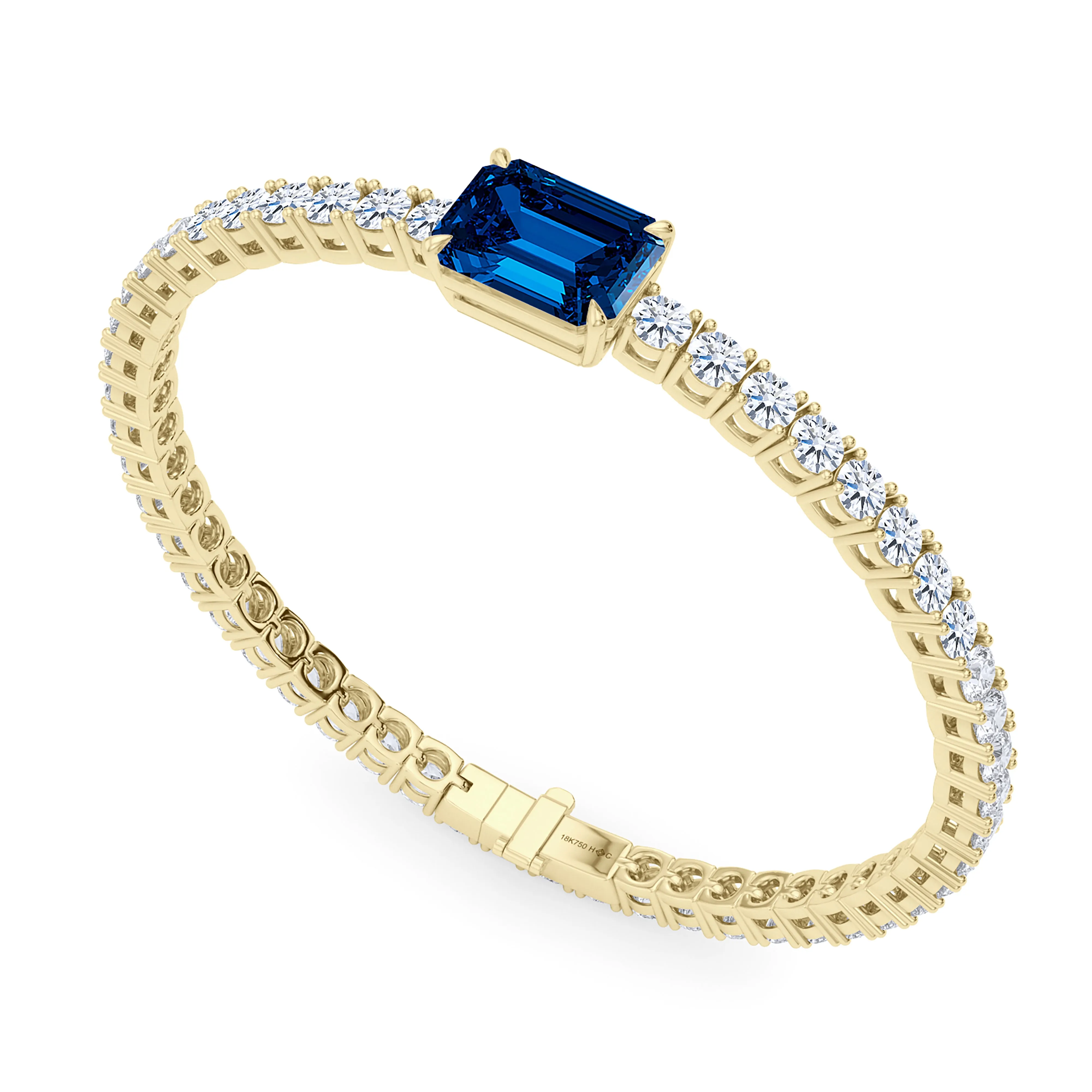 Round Cut Diamond & Birthstone Tennis Bracelet