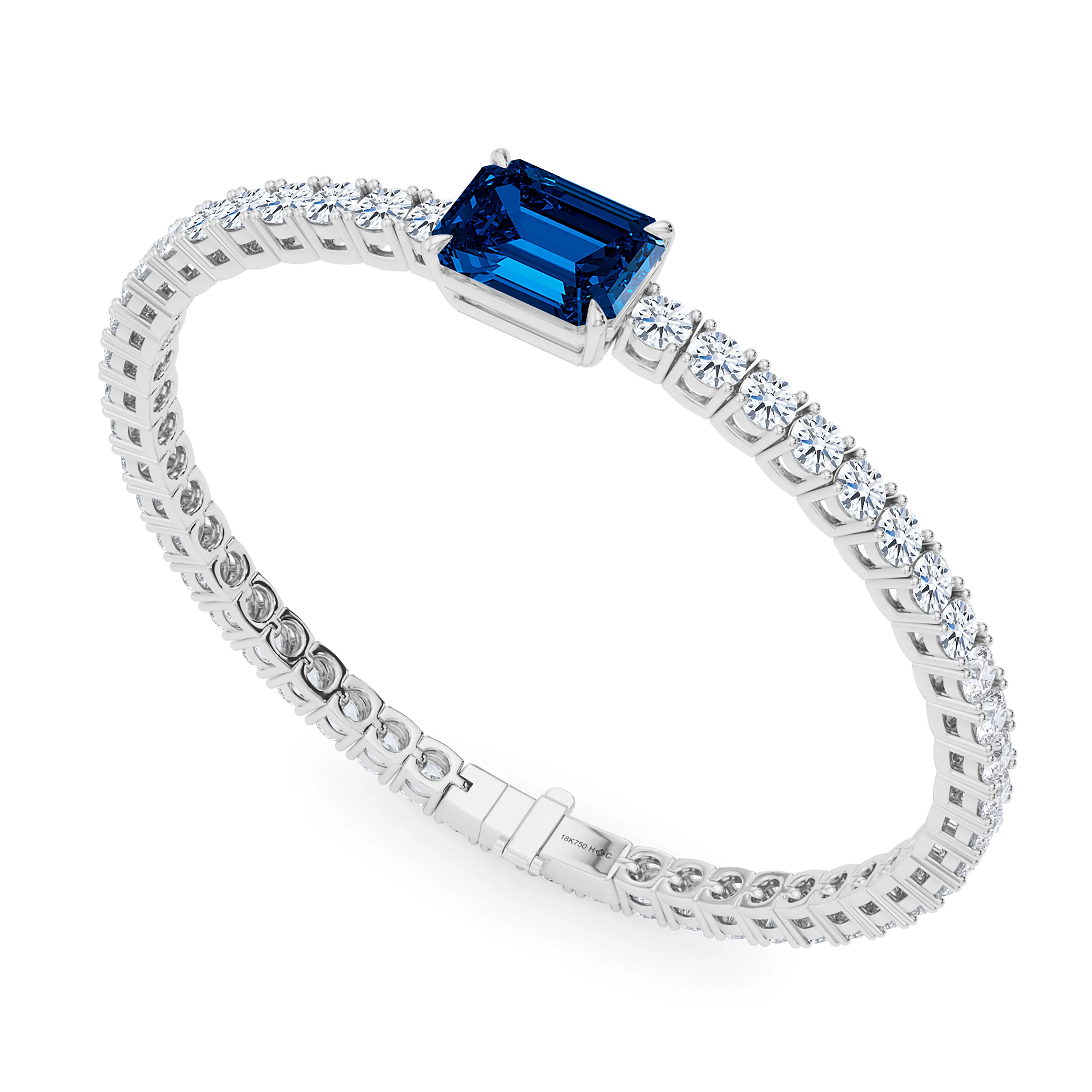 Round Cut Diamond & Birthstone Tennis Bracelet