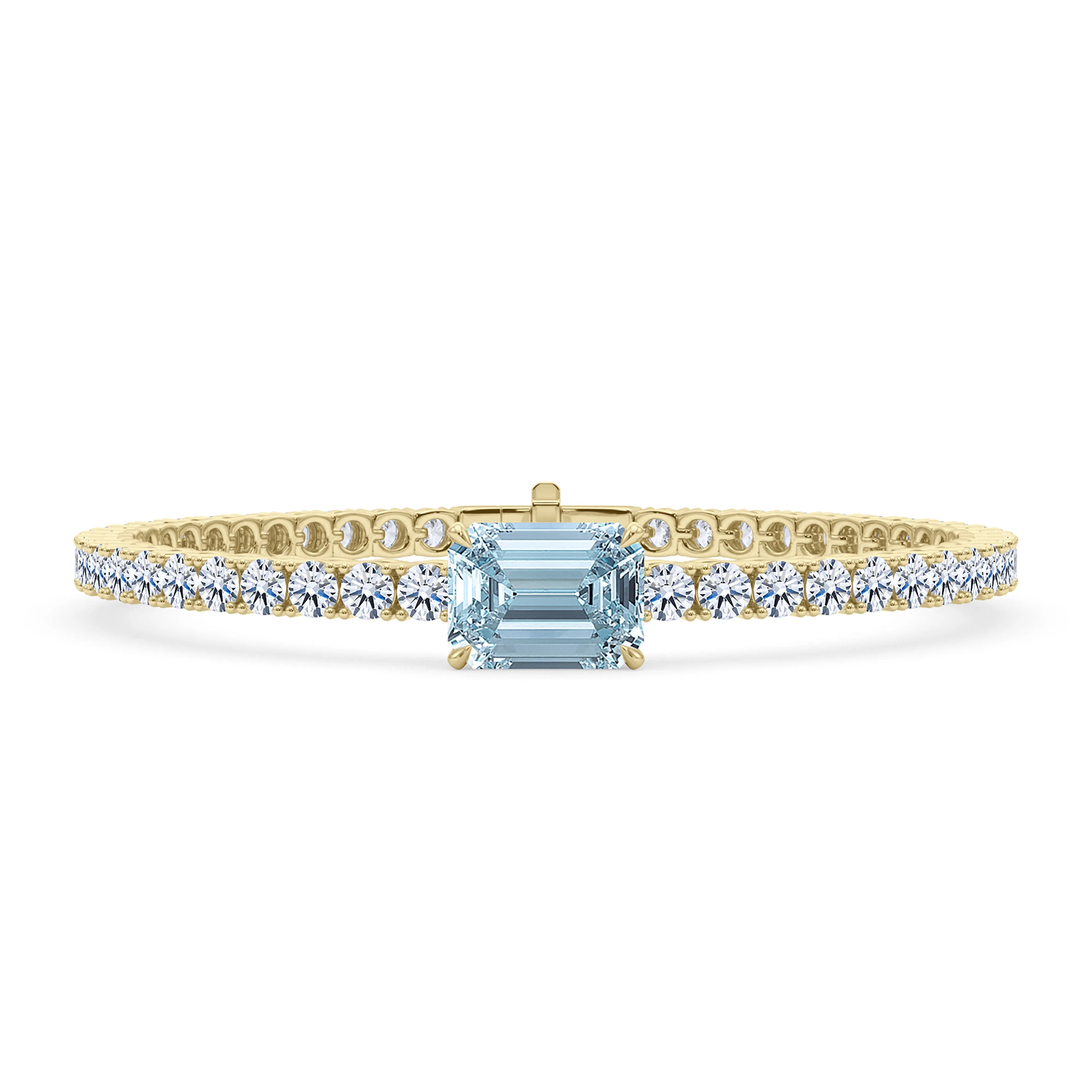 Round Cut Diamond & Birthstone Tennis Bracelet