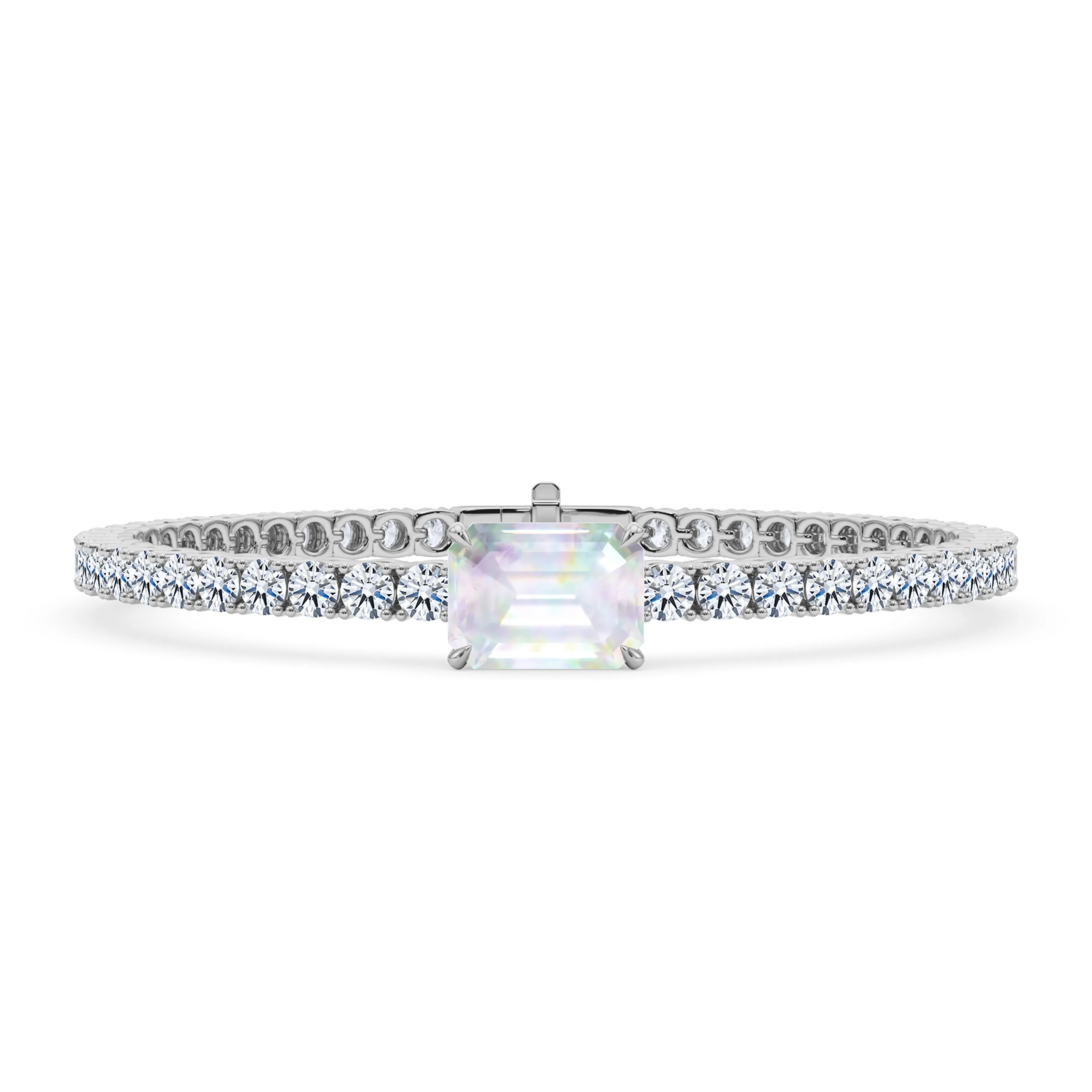 Round Cut Diamond & Birthstone Tennis Bracelet