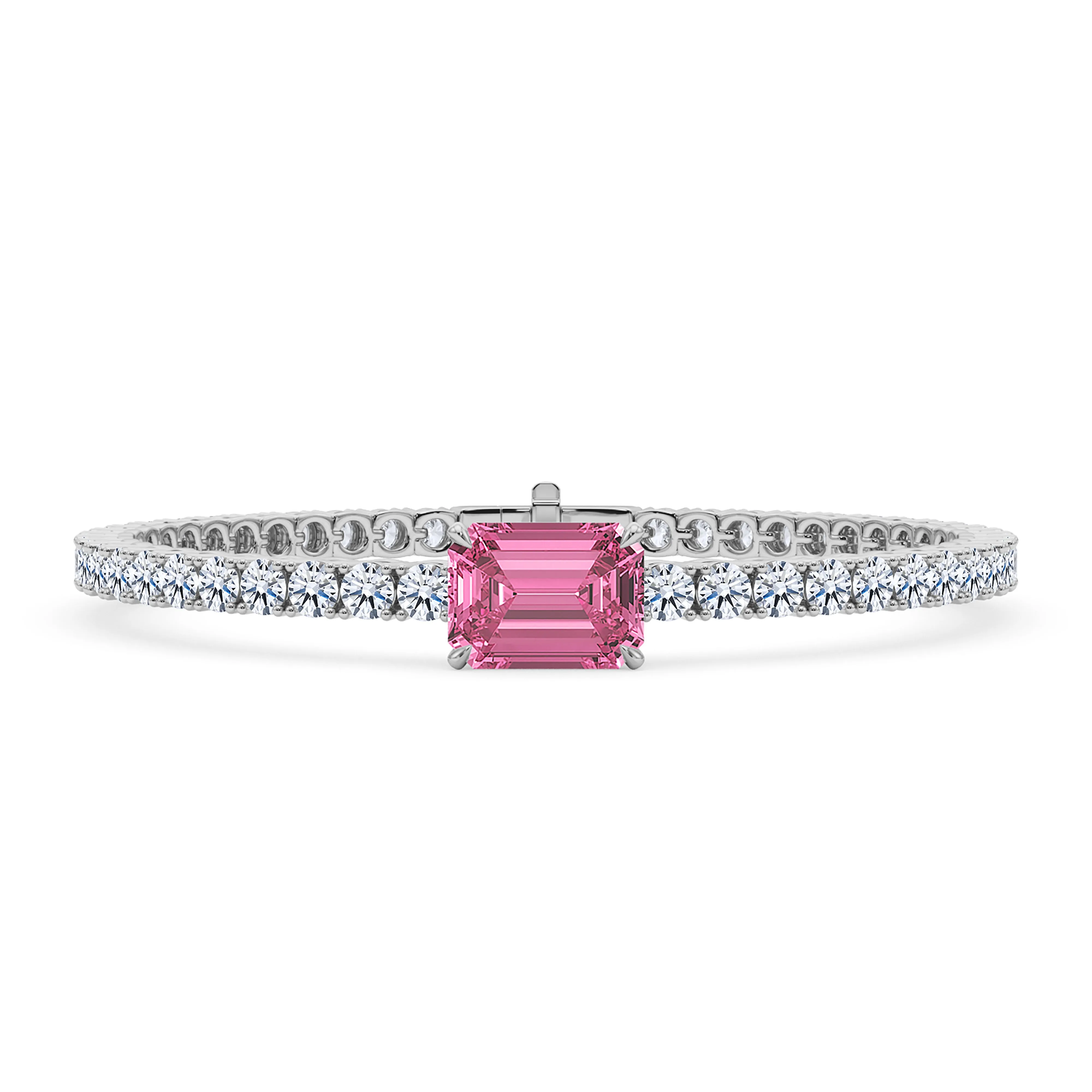 Round Cut Diamond & Birthstone Tennis Bracelet