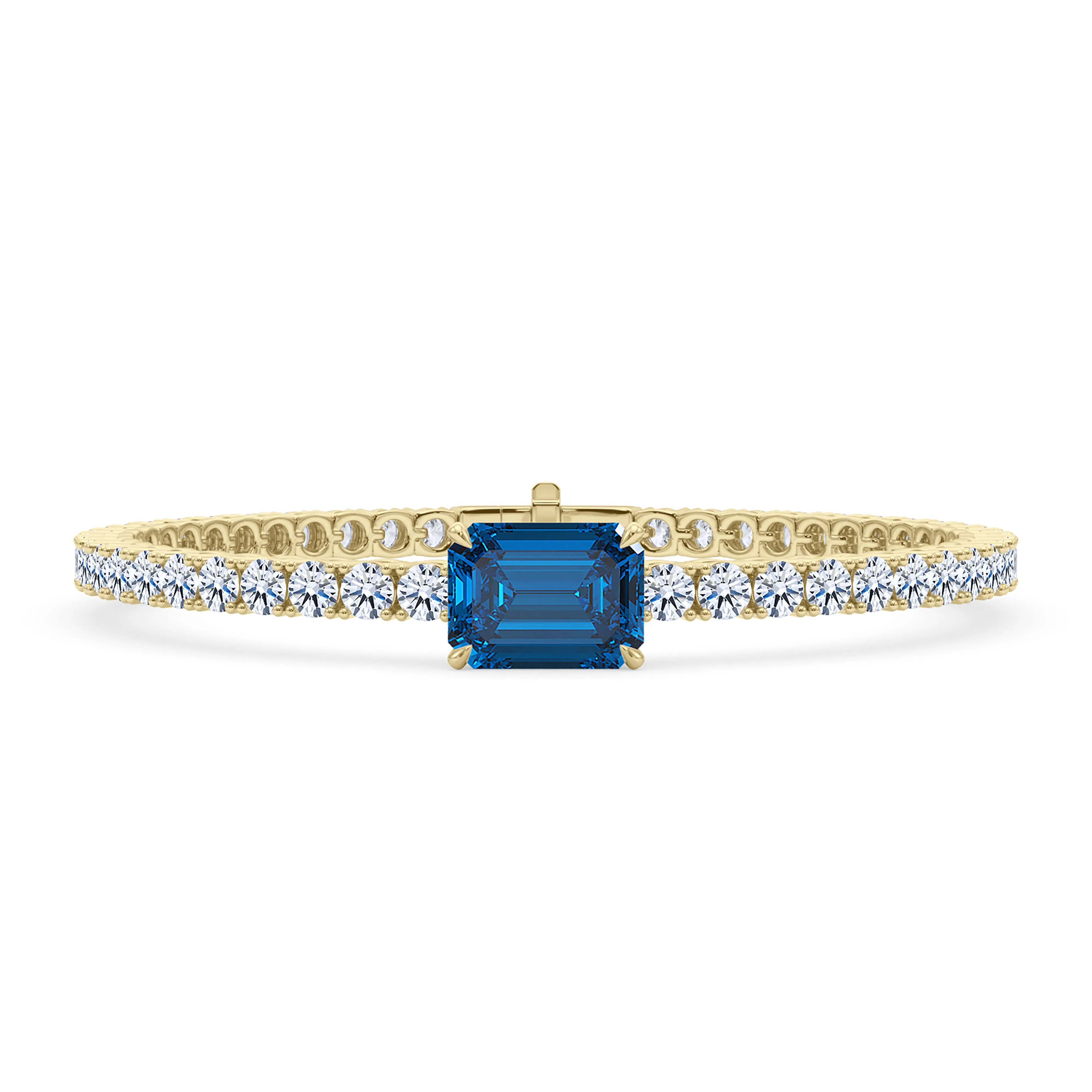 Round Cut Diamond & Birthstone Tennis Bracelet