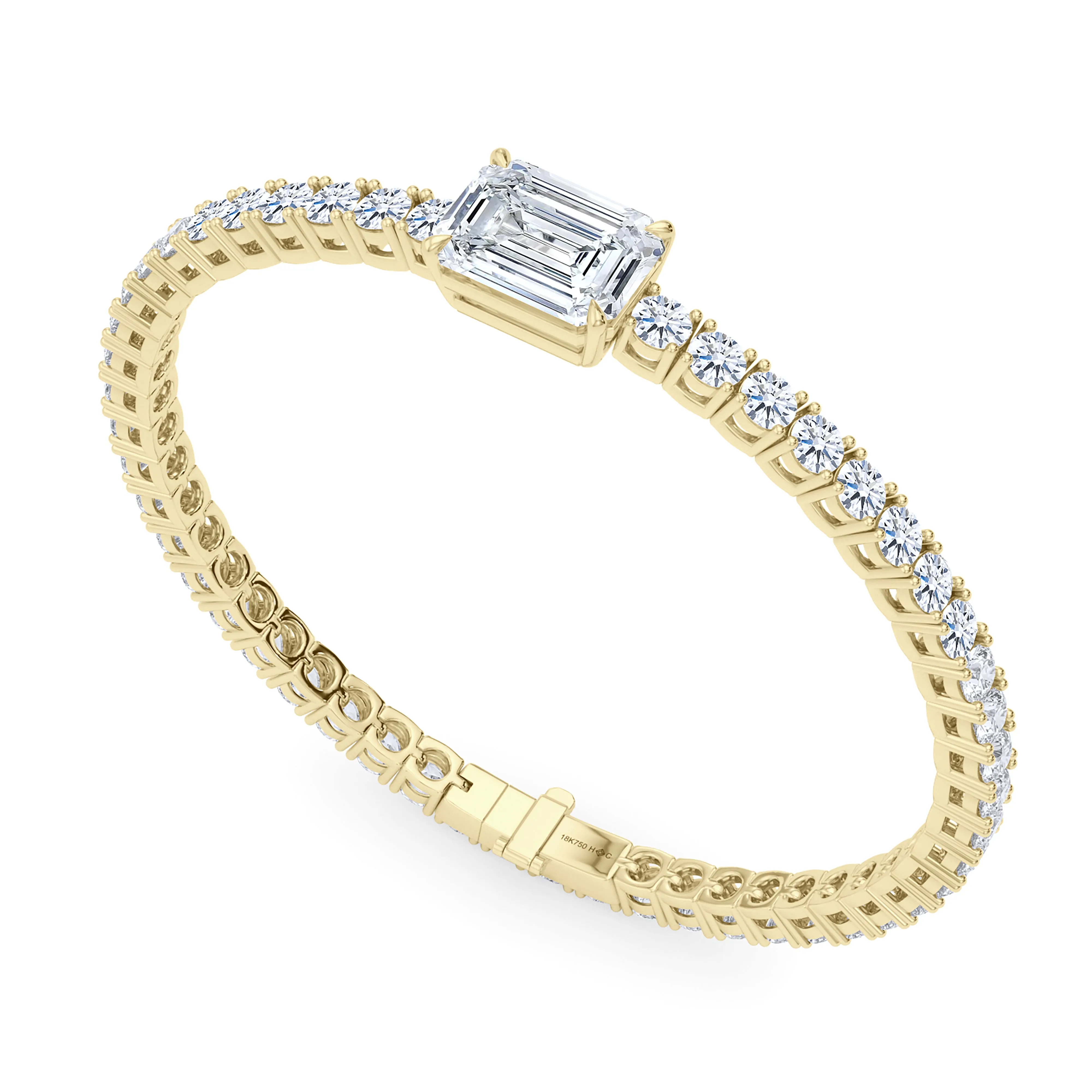 Round Cut Diamond & Birthstone Tennis Bracelet