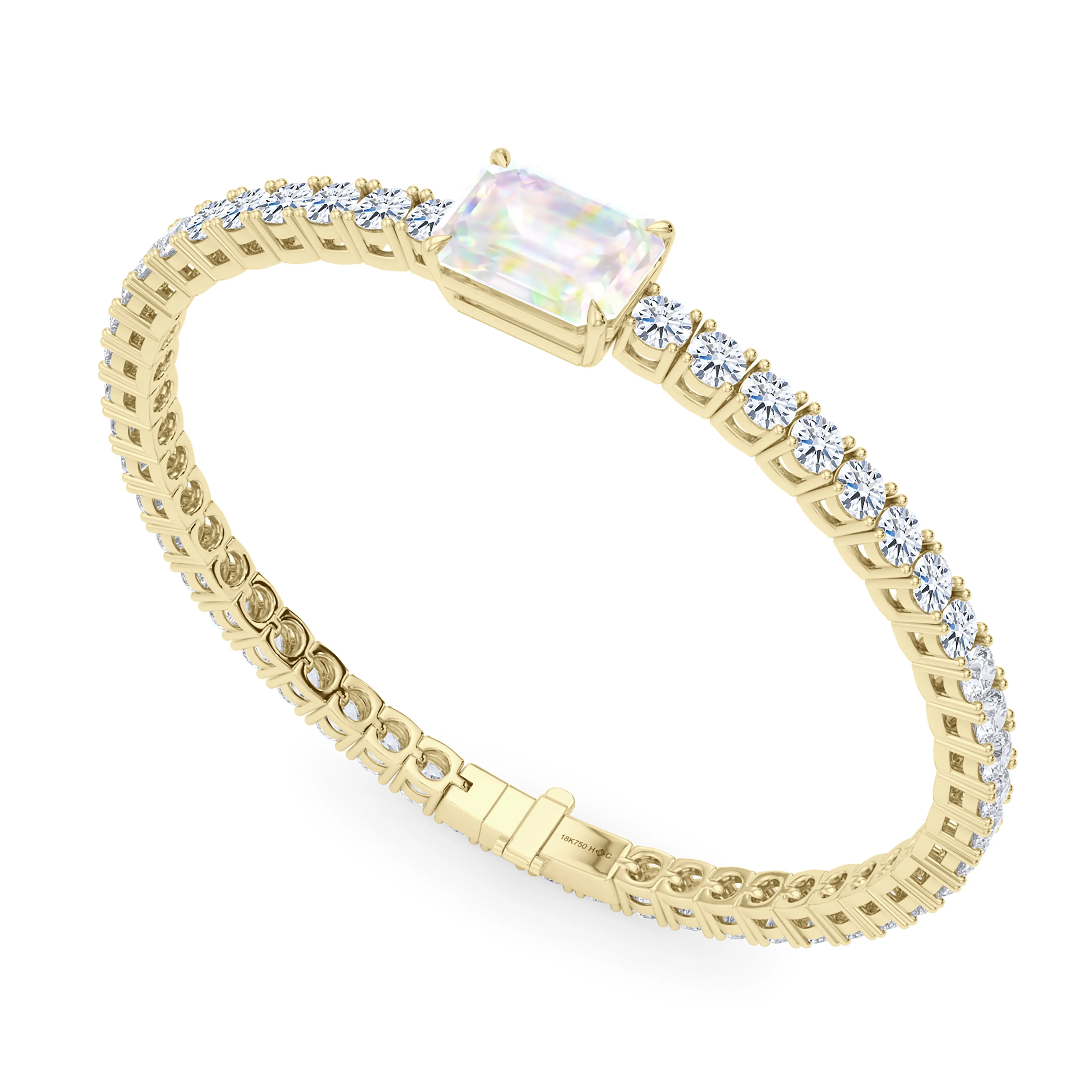 Round Cut Diamond & Birthstone Tennis Bracelet