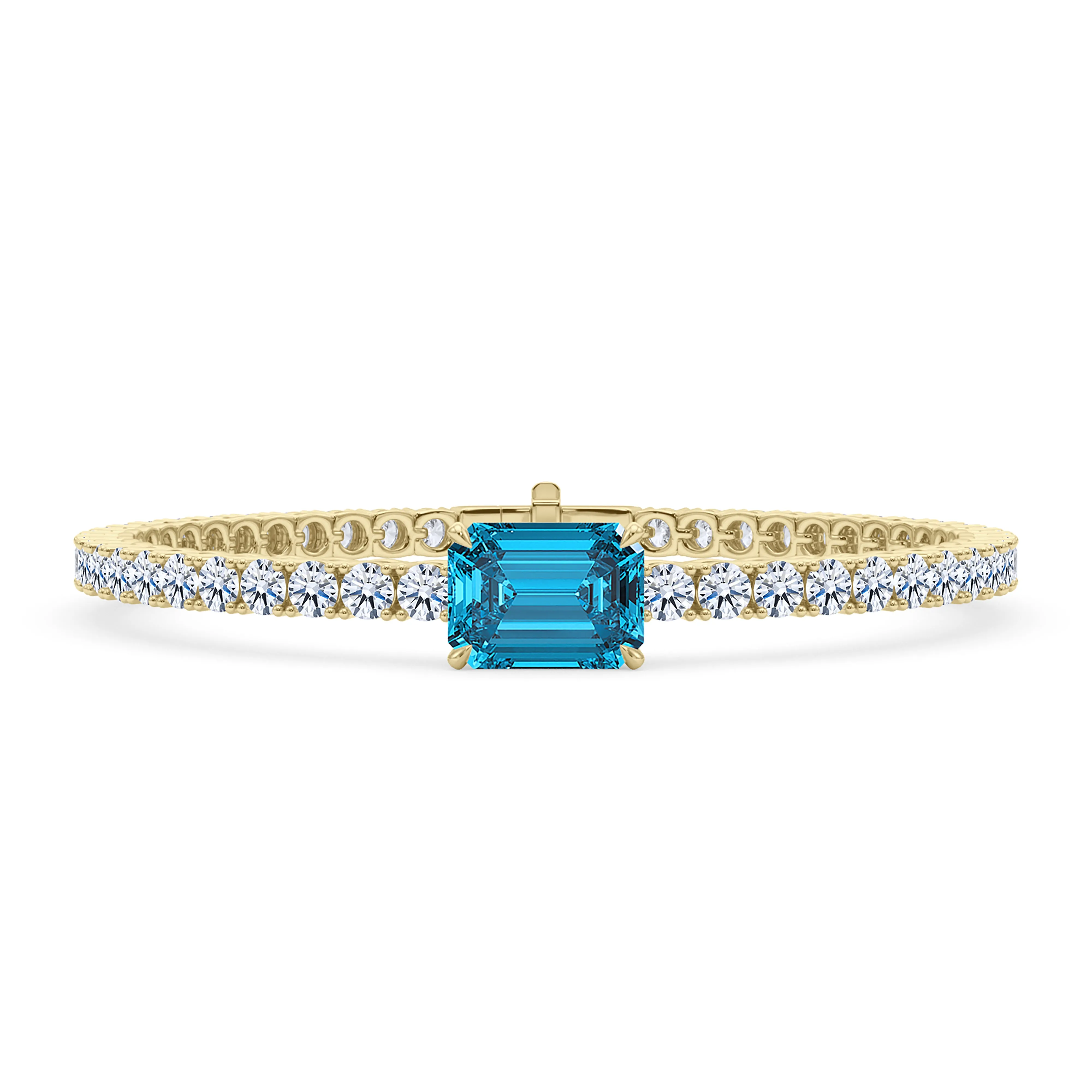 Round Cut Diamond & Birthstone Tennis Bracelet