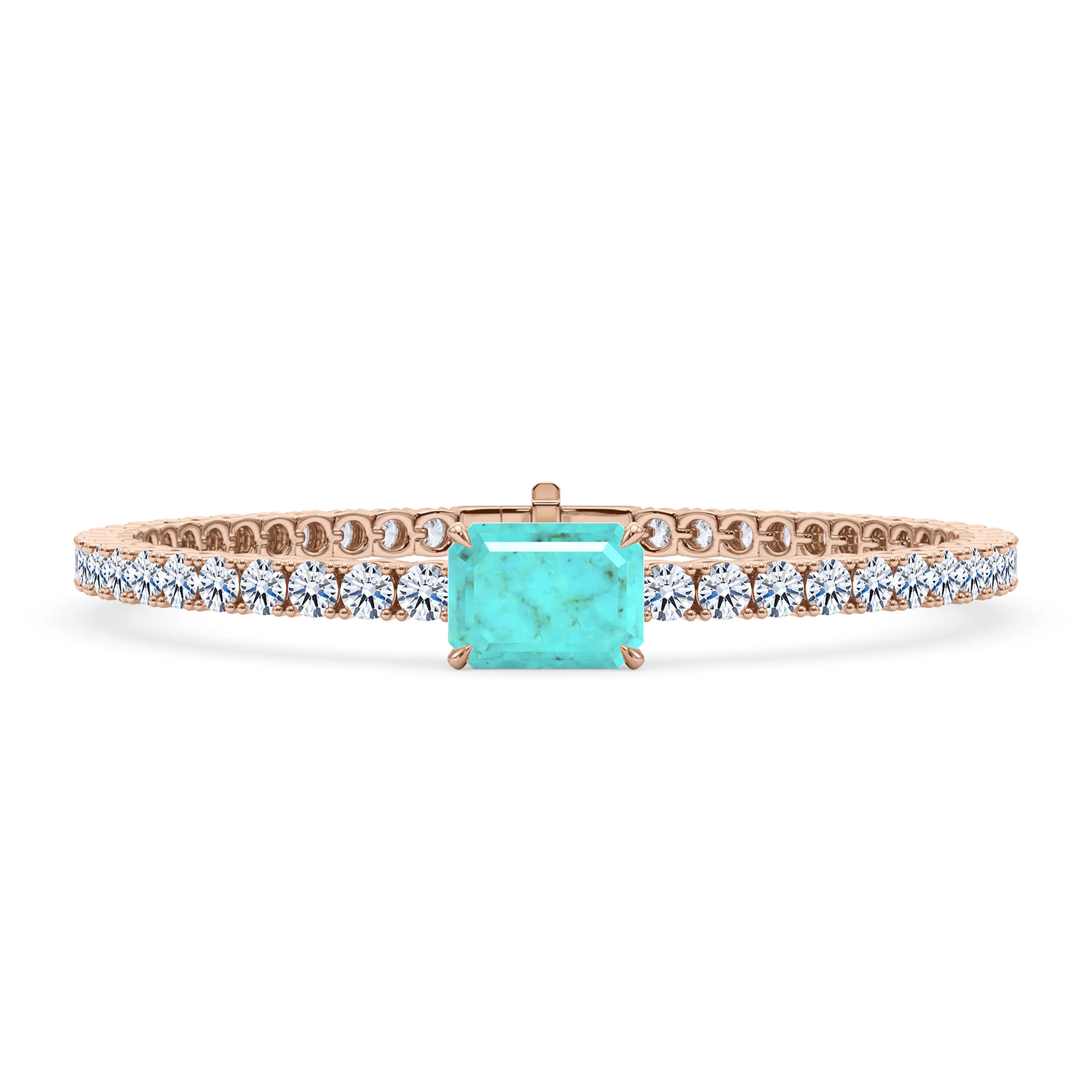 Round Cut Diamond & Birthstone Tennis Bracelet