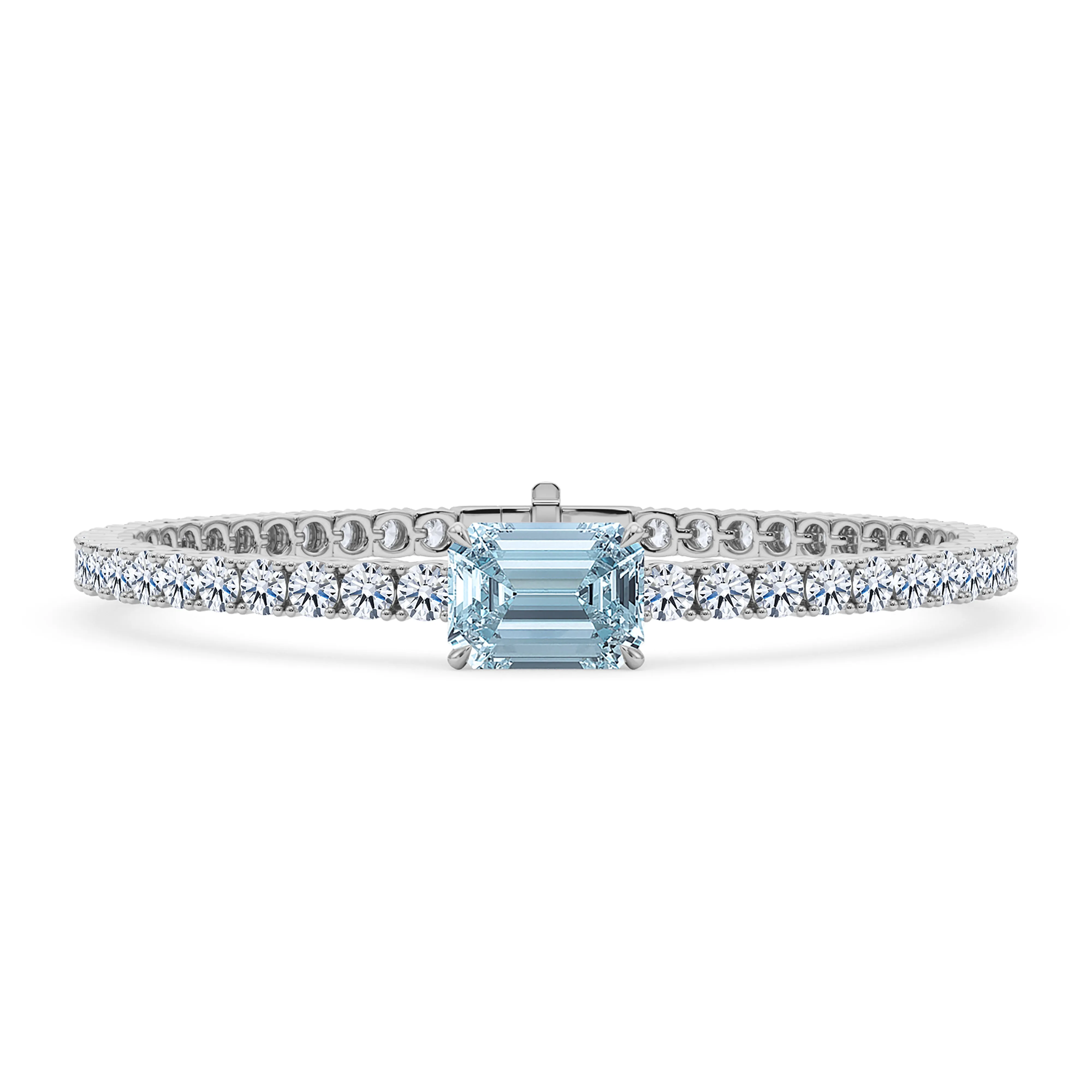 Round Cut Diamond & Birthstone Tennis Bracelet