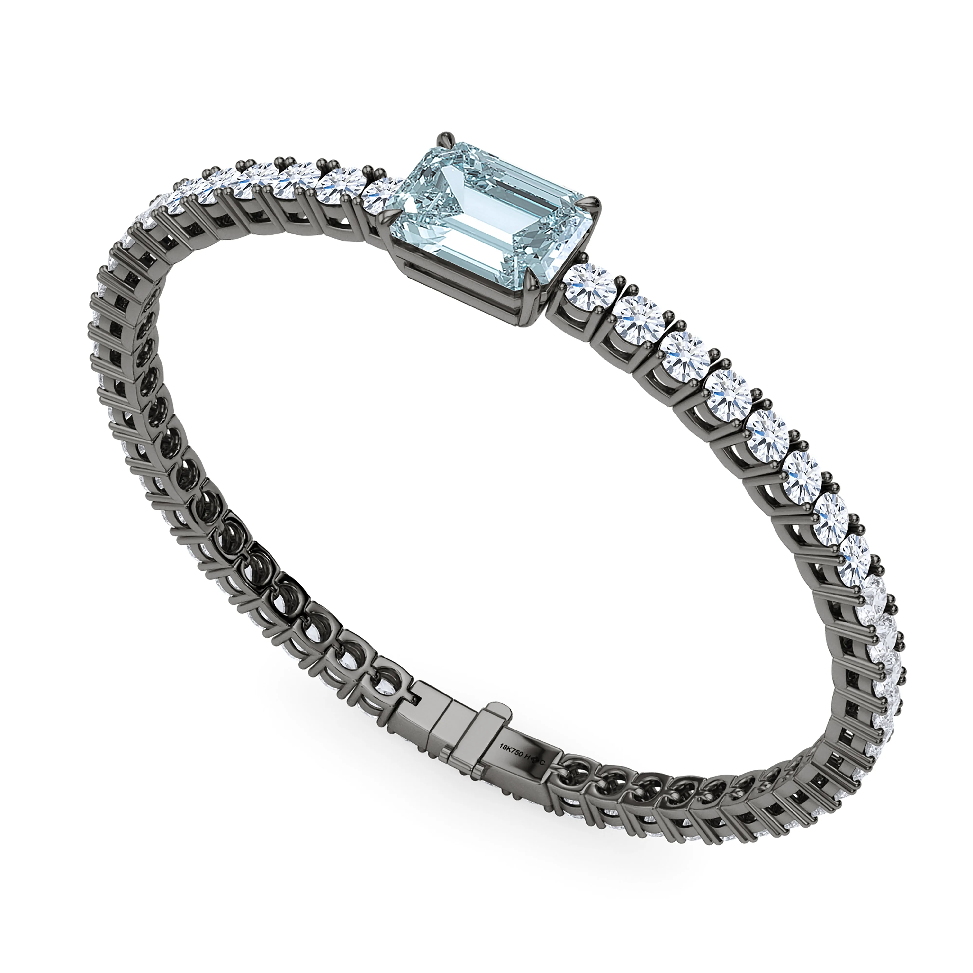 Round Cut Diamond & Birthstone Tennis Bracelet