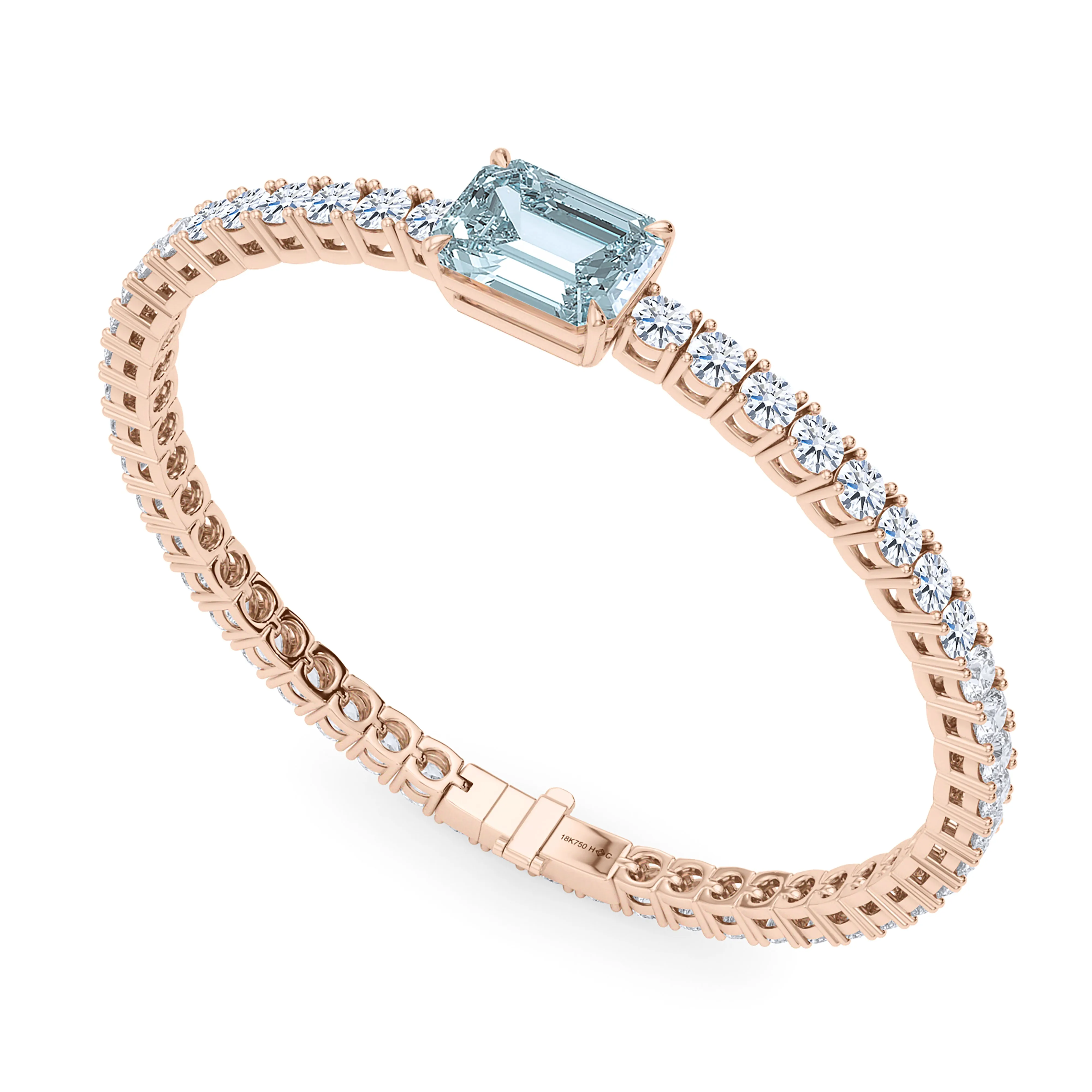 Round Cut Diamond & Birthstone Tennis Bracelet