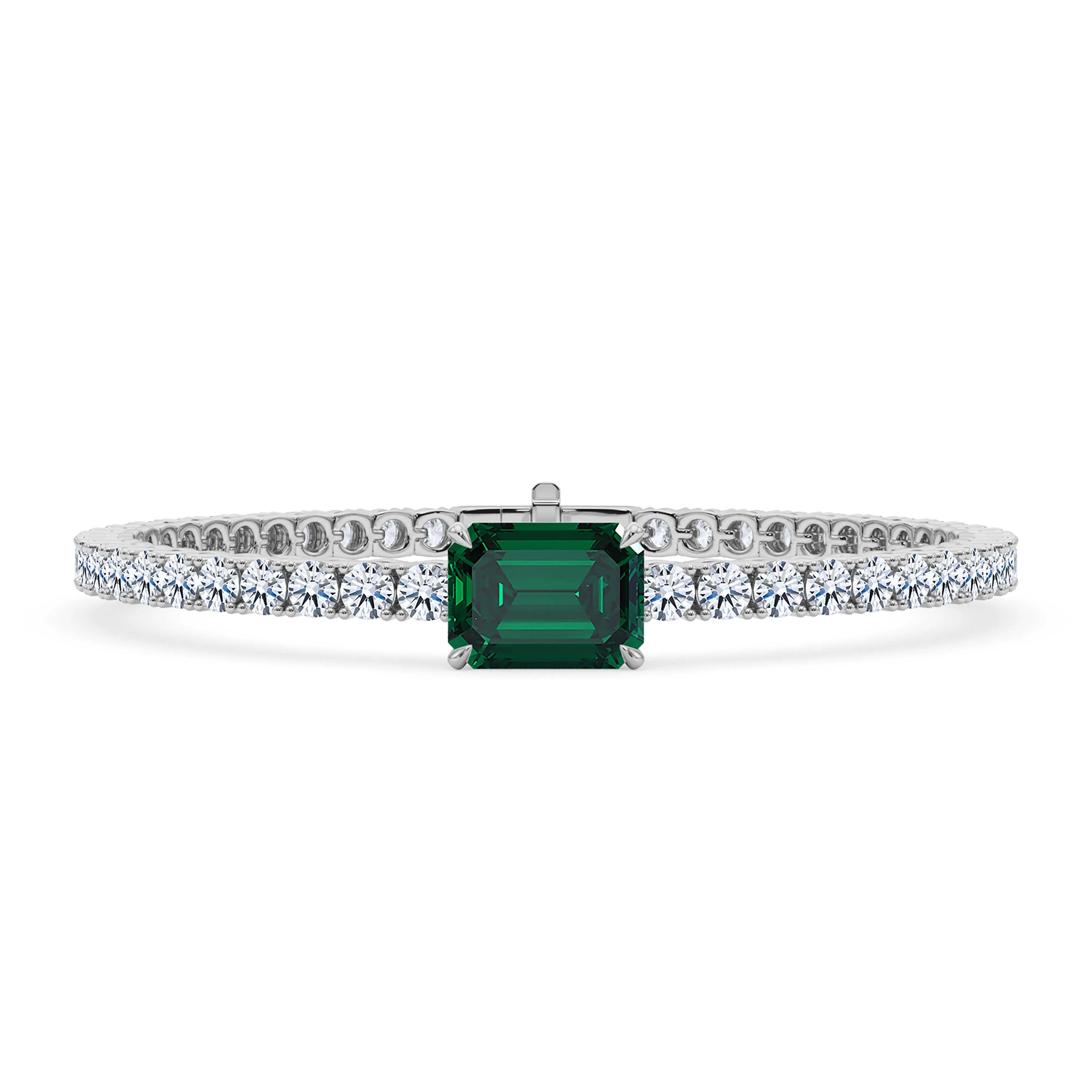 Round Cut Diamond & Birthstone Tennis Bracelet