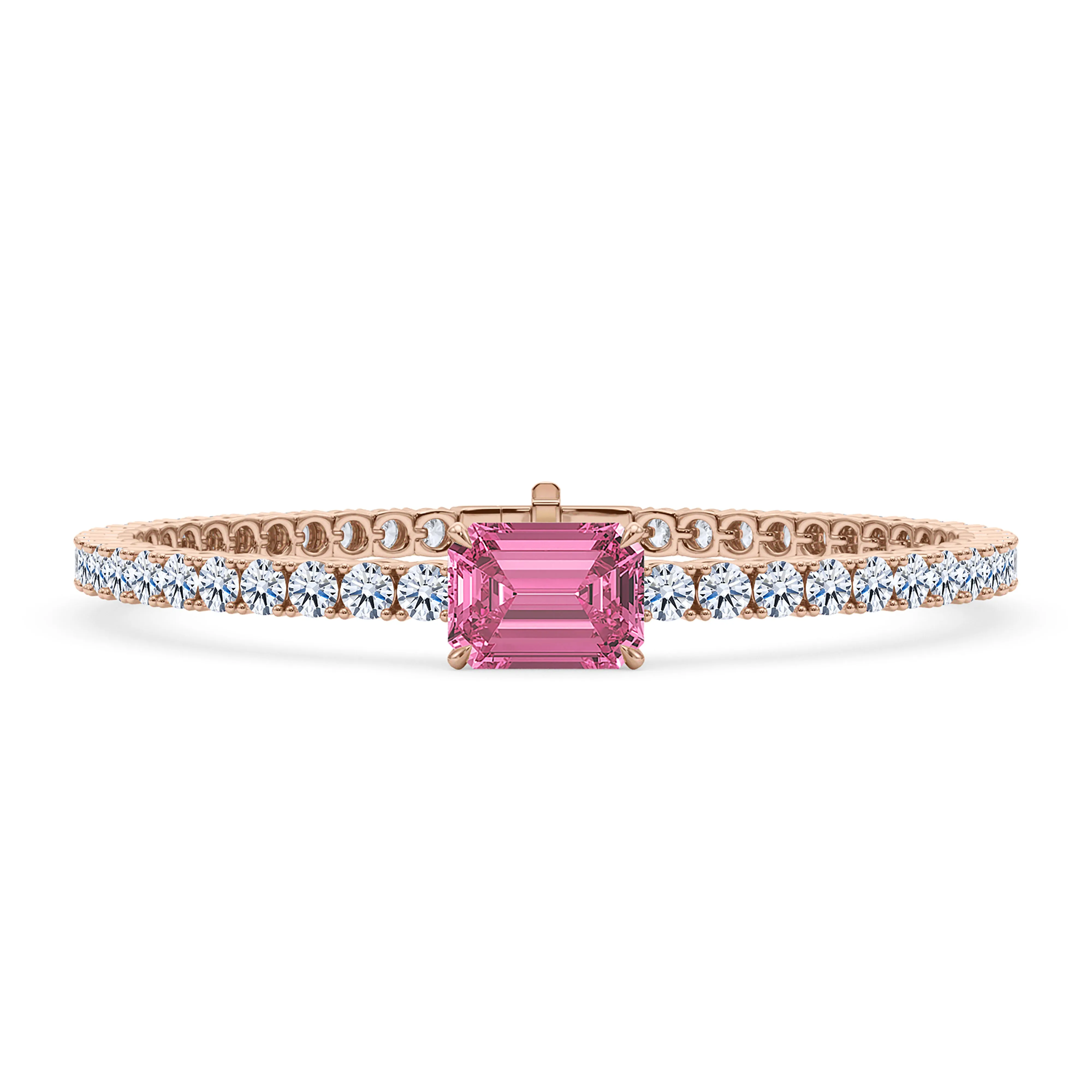 Round Cut Diamond & Birthstone Tennis Bracelet