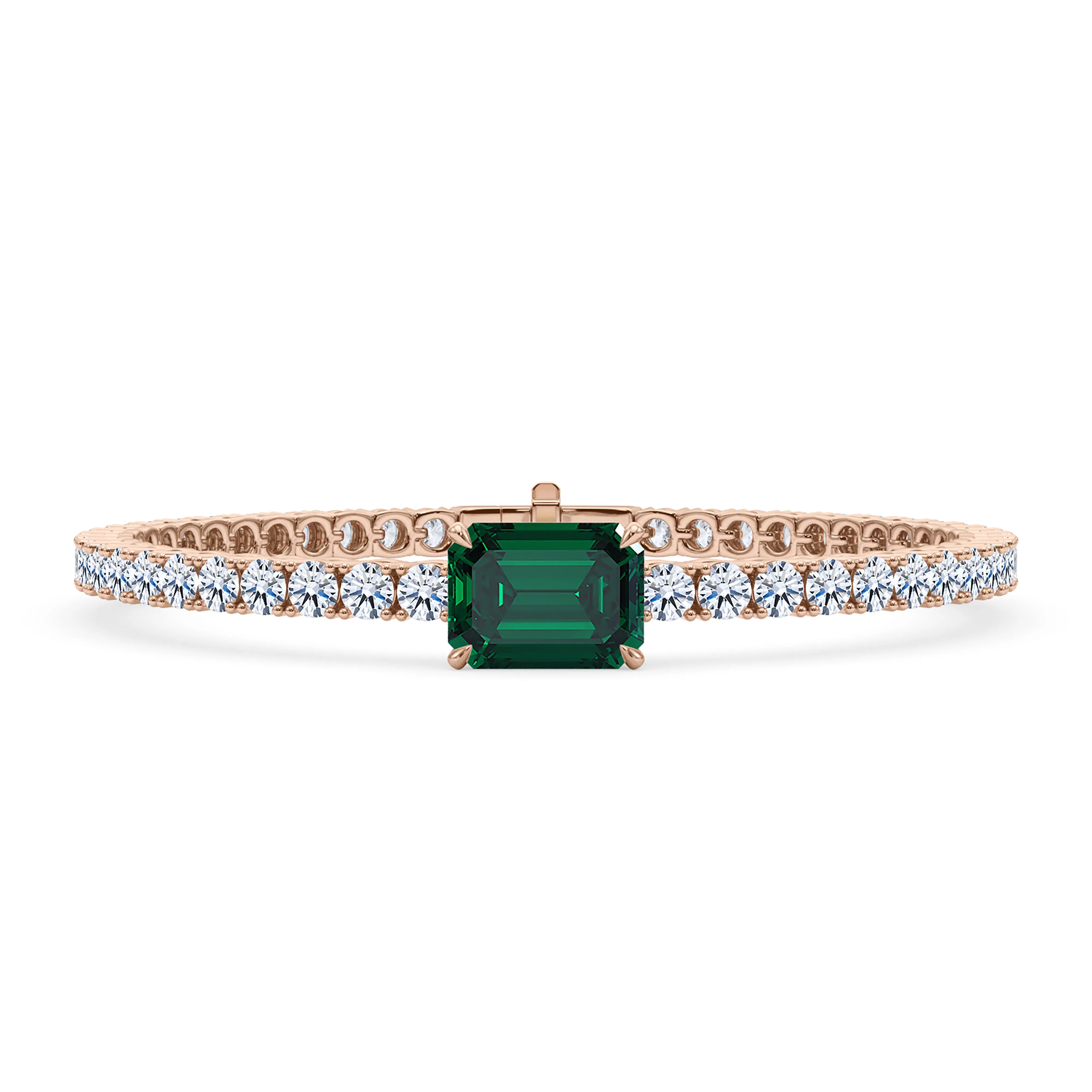 Round Cut Diamond & Birthstone Tennis Bracelet