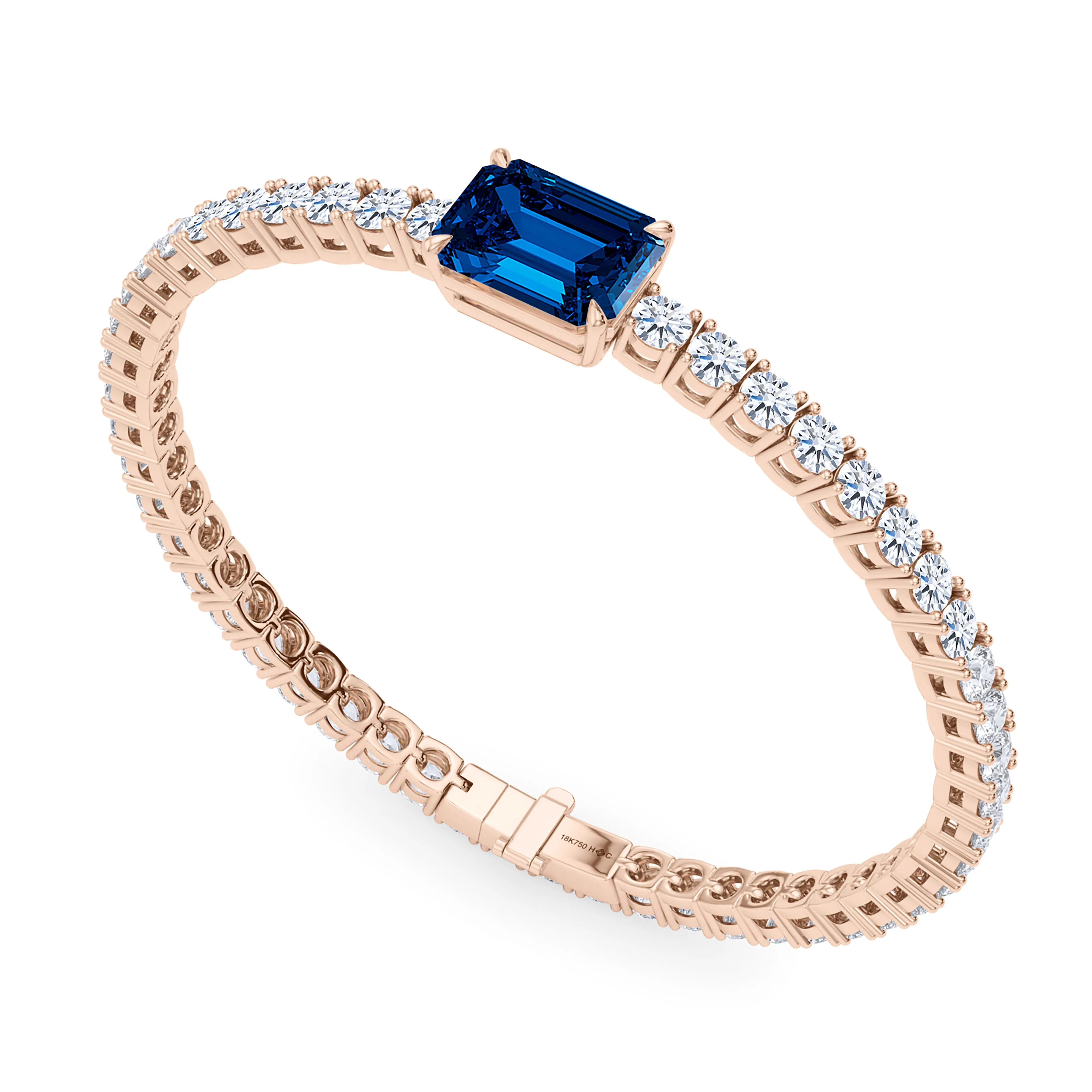 Round Cut Diamond & Birthstone Tennis Bracelet