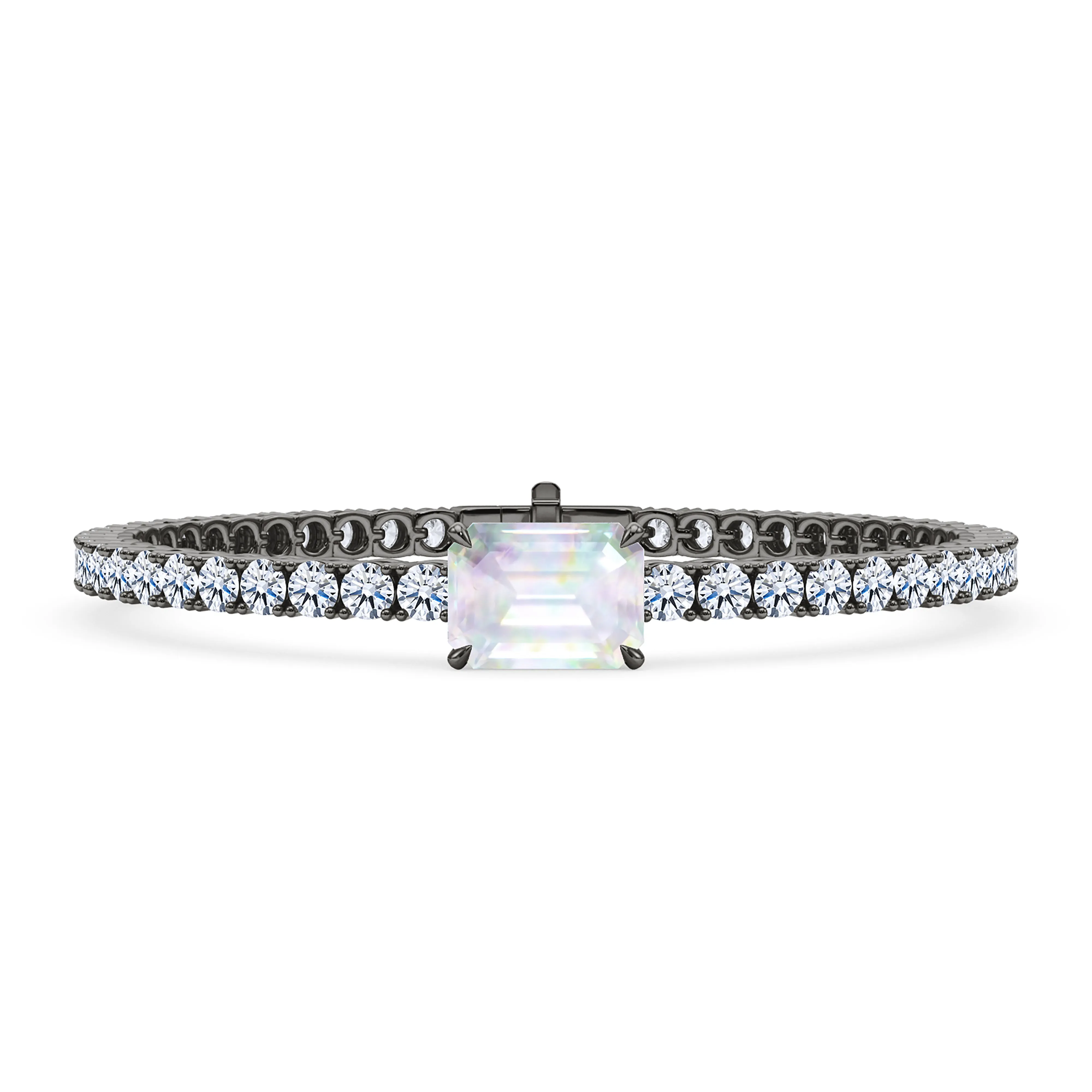 Round Cut Diamond & Birthstone Tennis Bracelet