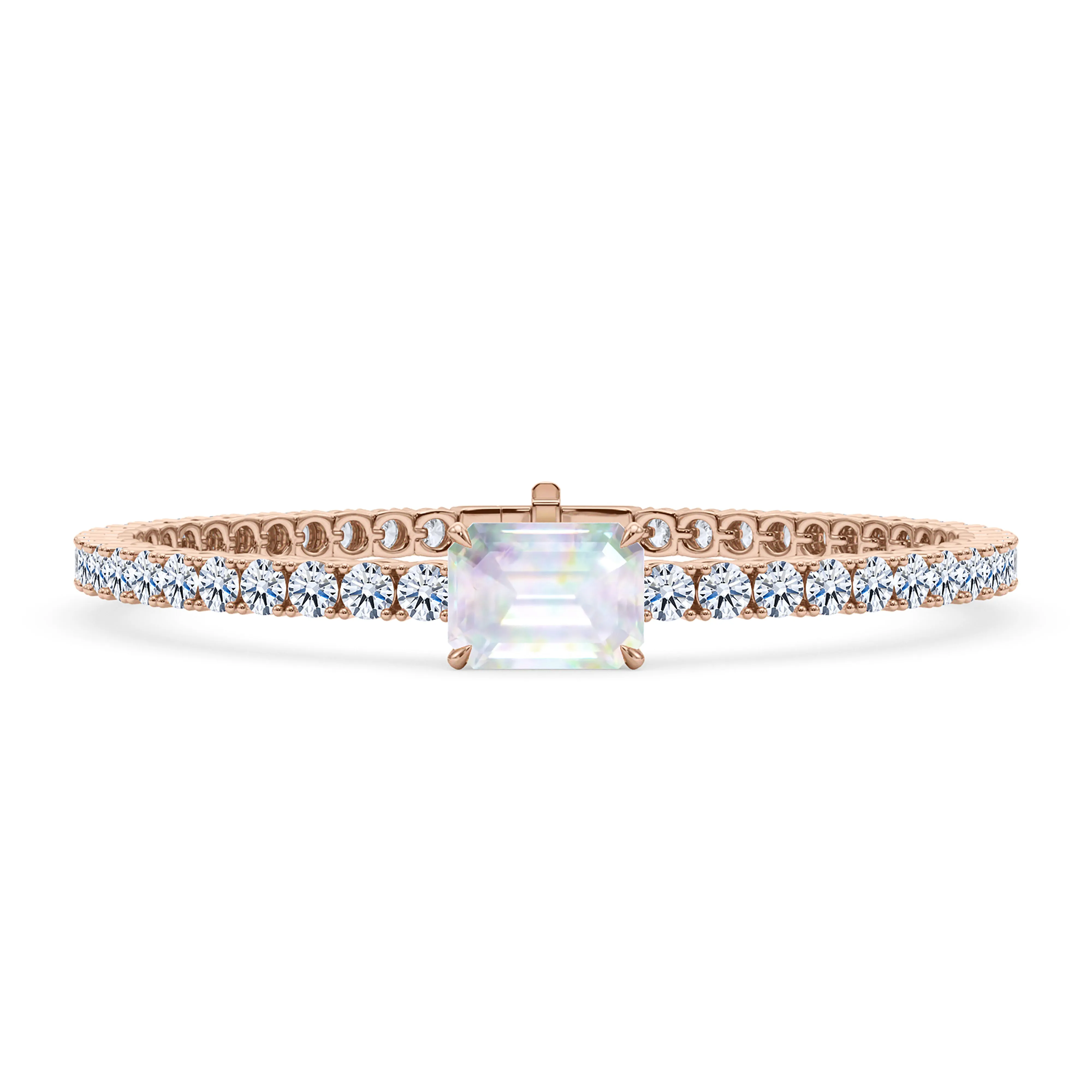 Round Cut Diamond & Birthstone Tennis Bracelet