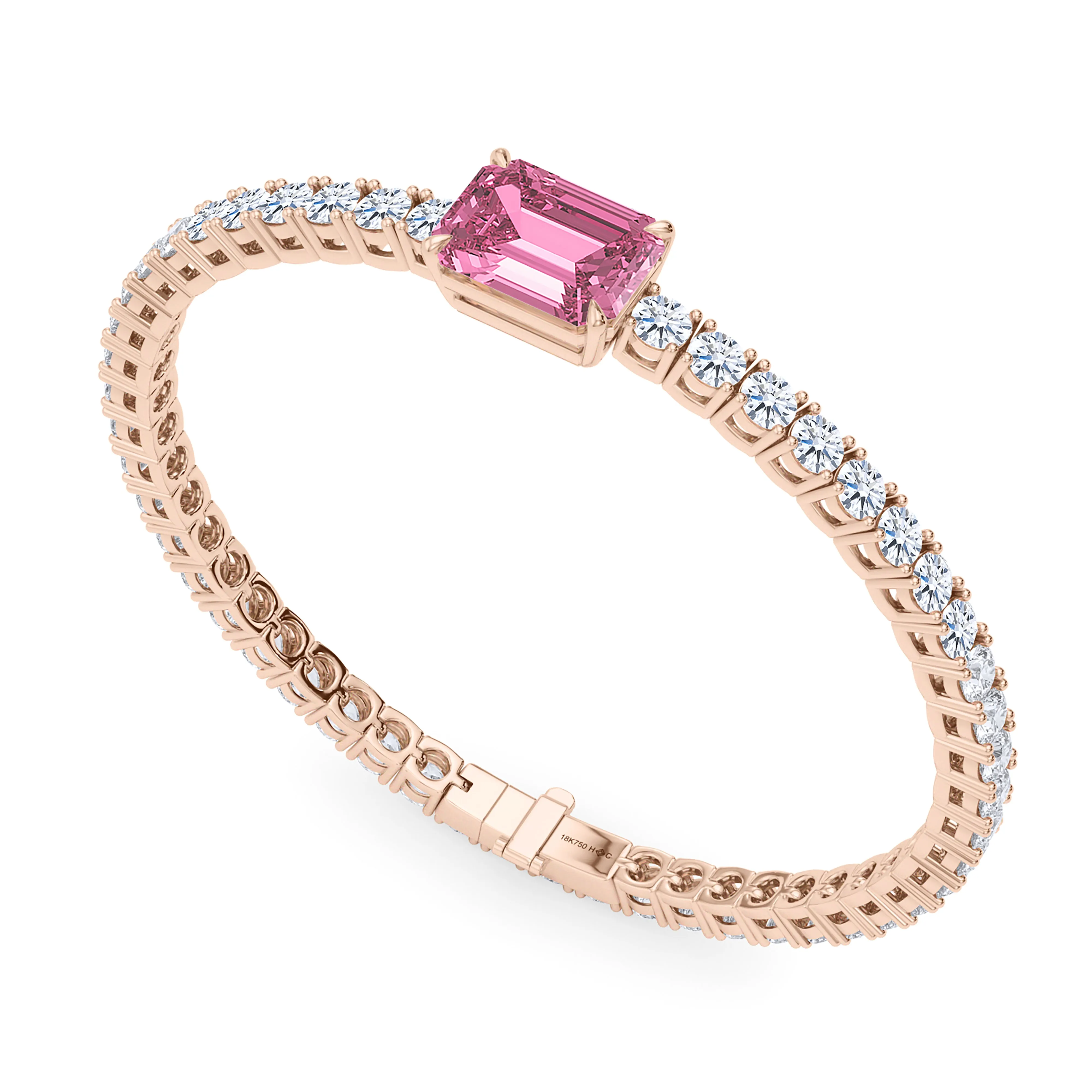 Round Cut Diamond & Birthstone Tennis Bracelet