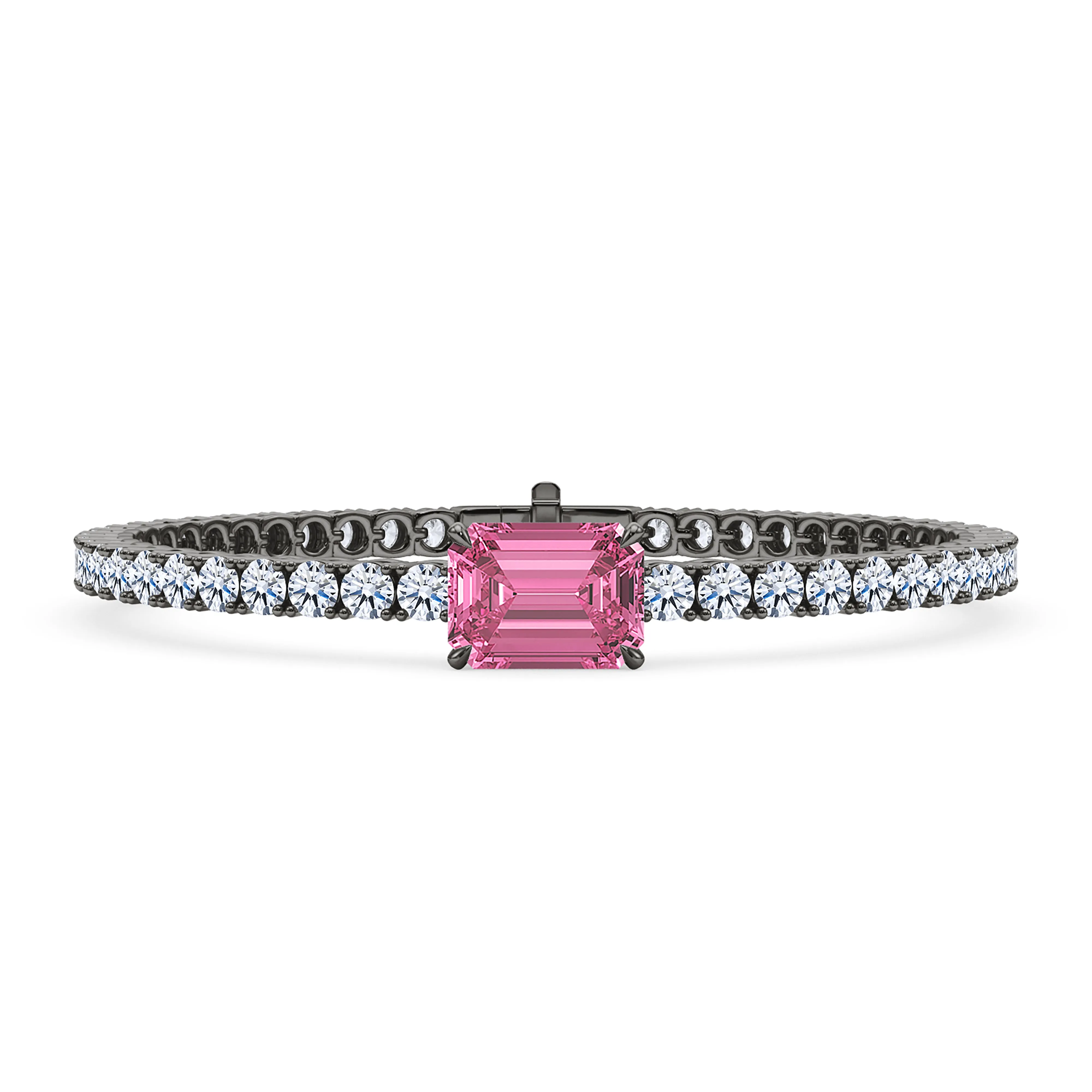 Round Cut Diamond & Birthstone Tennis Bracelet