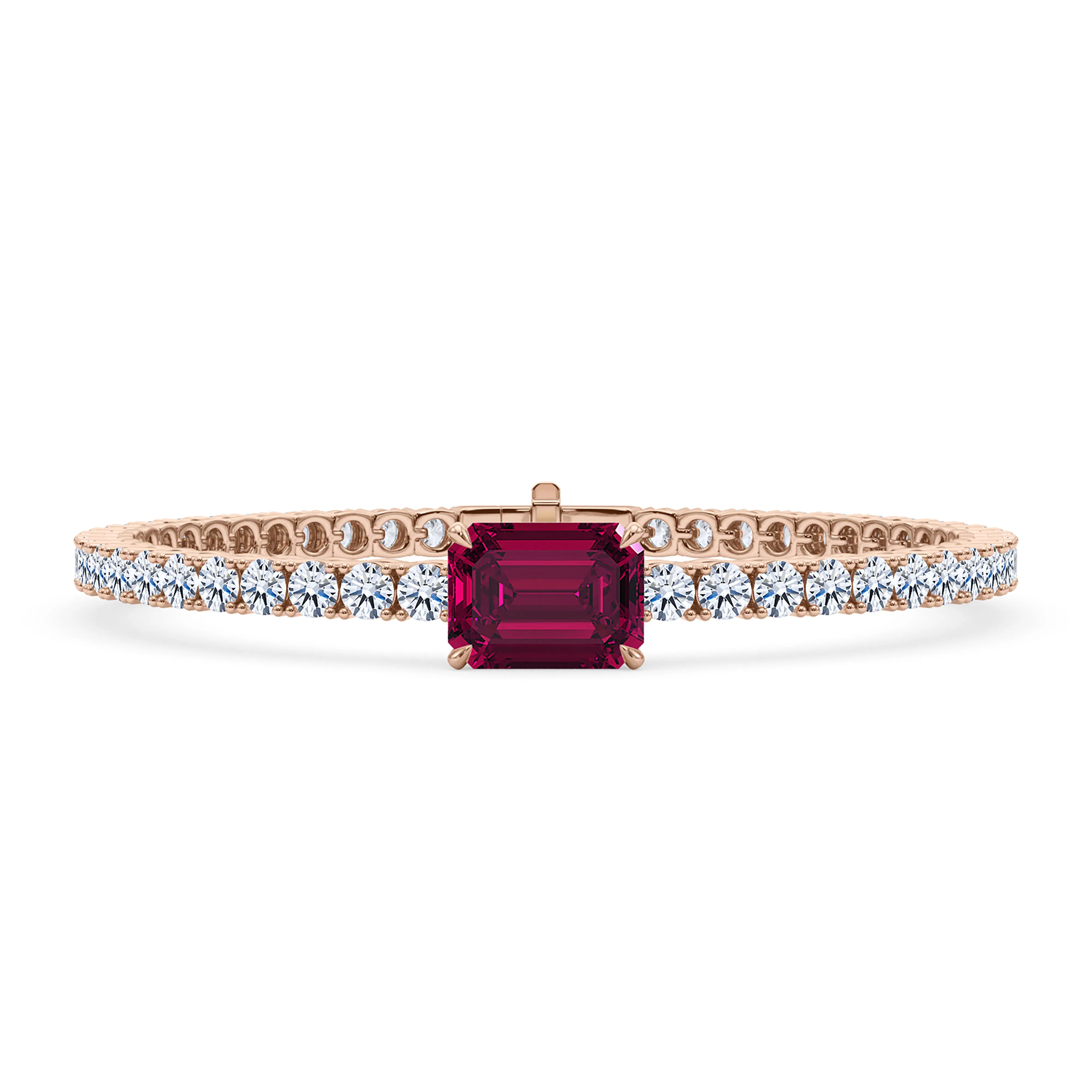 Round Cut Diamond & Birthstone Tennis Bracelet