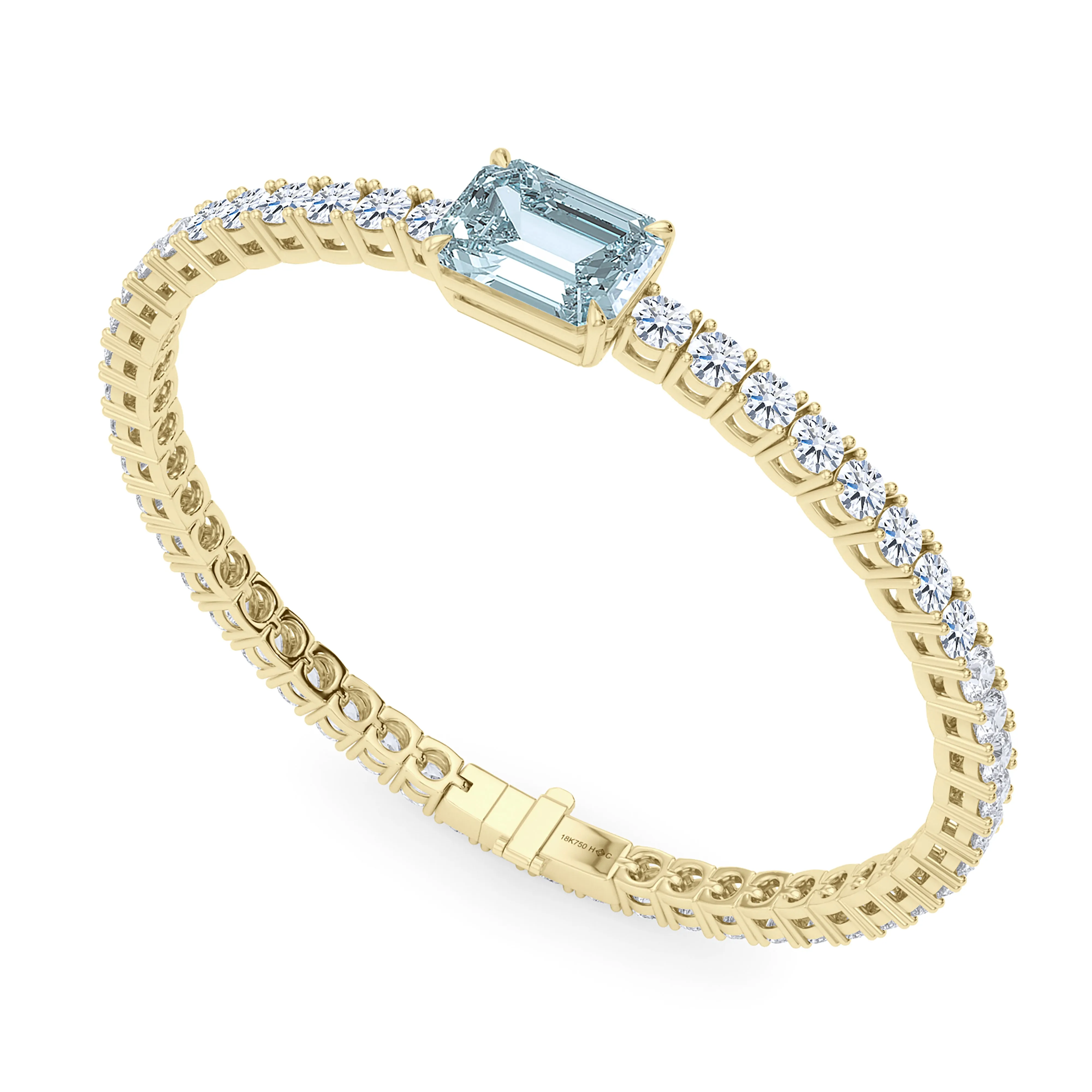 Round Cut Diamond & Birthstone Tennis Bracelet