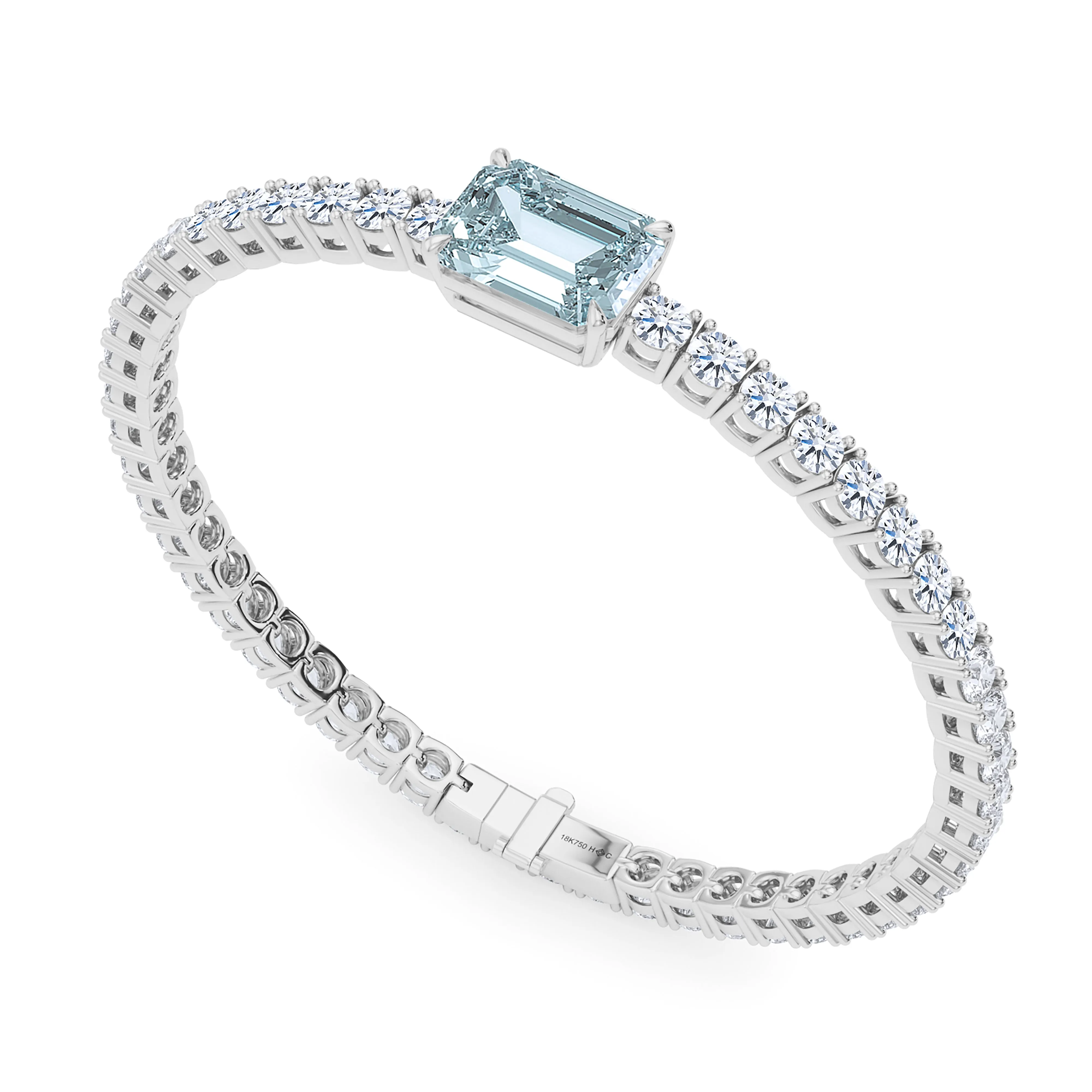 Round Cut Diamond & Birthstone Tennis Bracelet