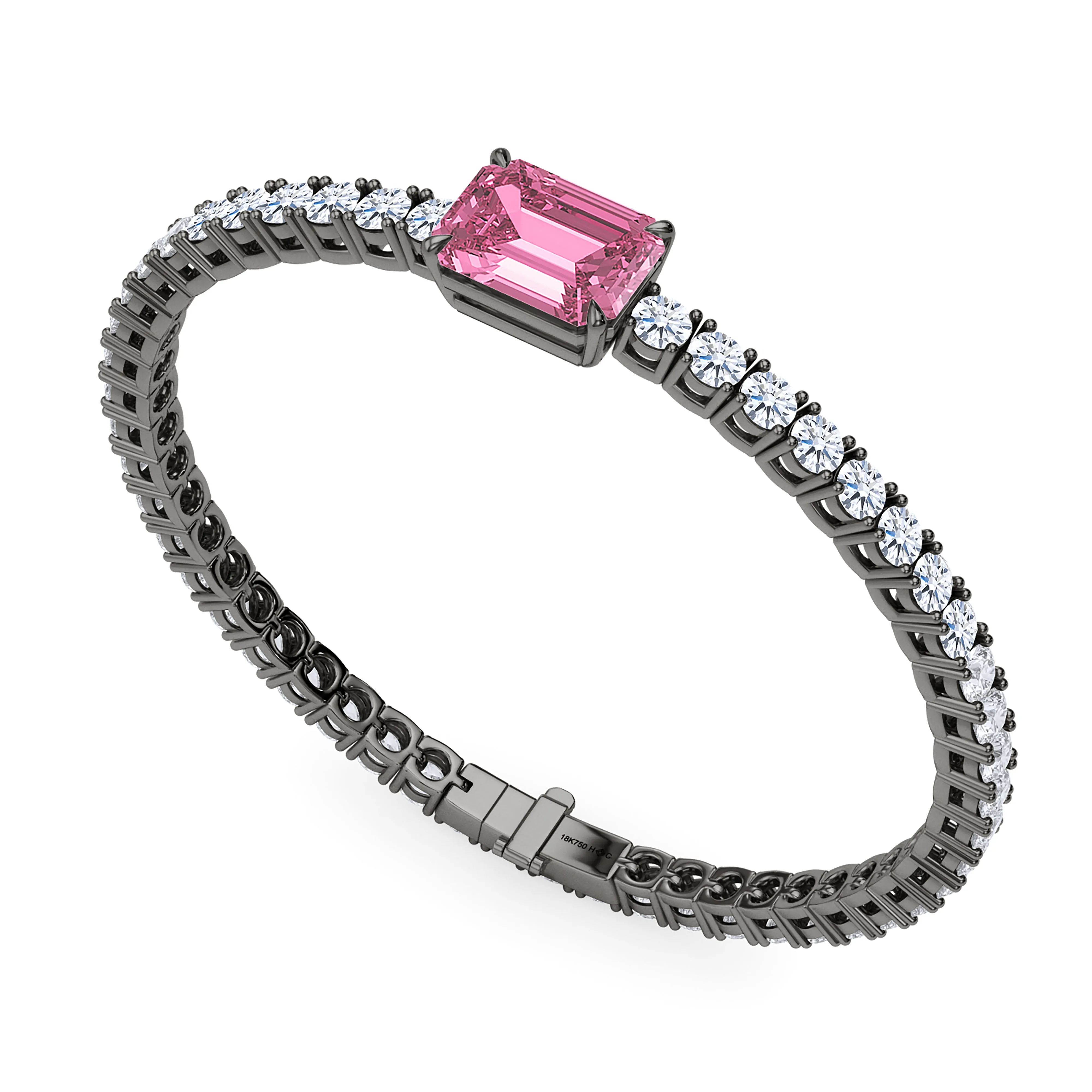 Round Cut Diamond & Birthstone Tennis Bracelet