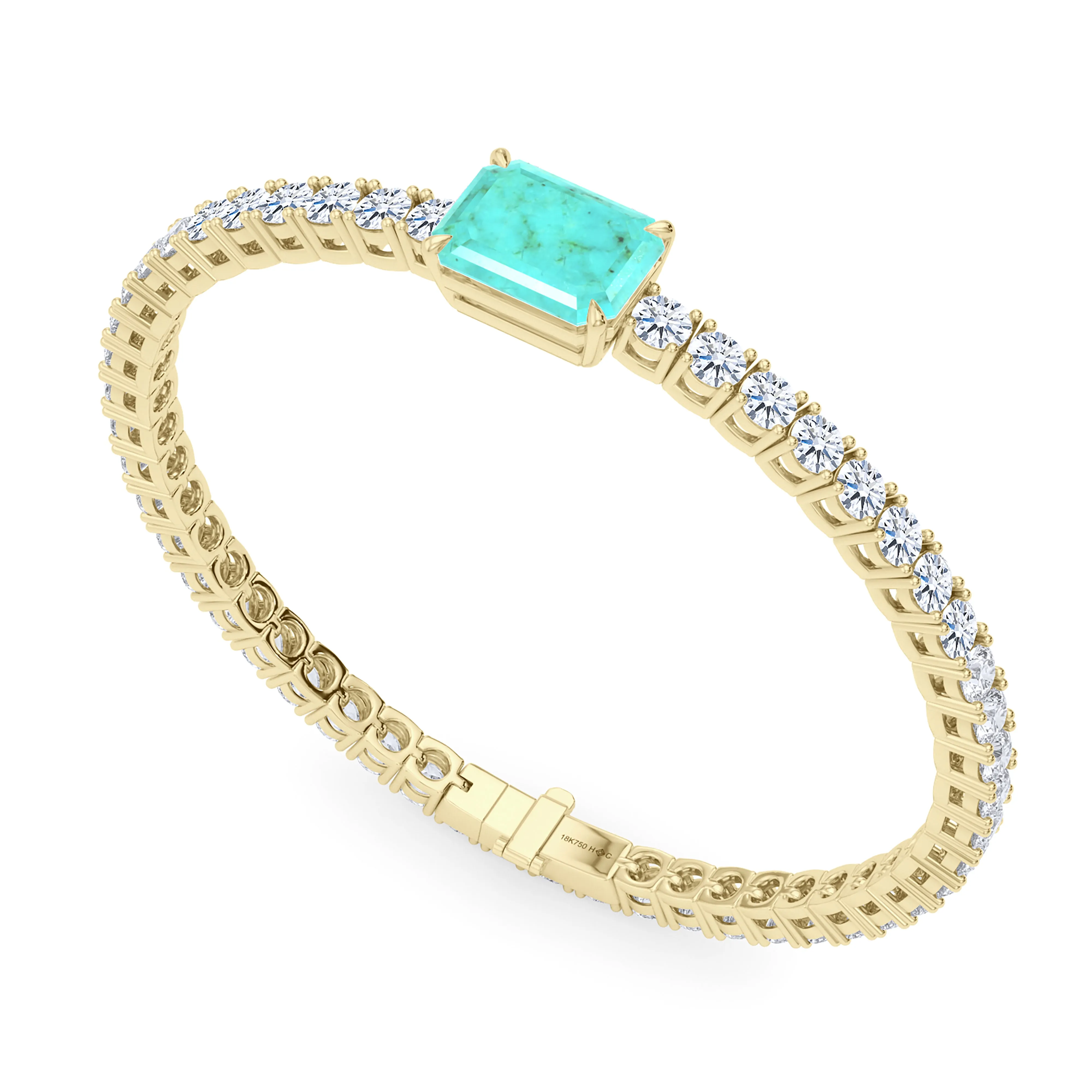 Round Cut Diamond & Birthstone Tennis Bracelet