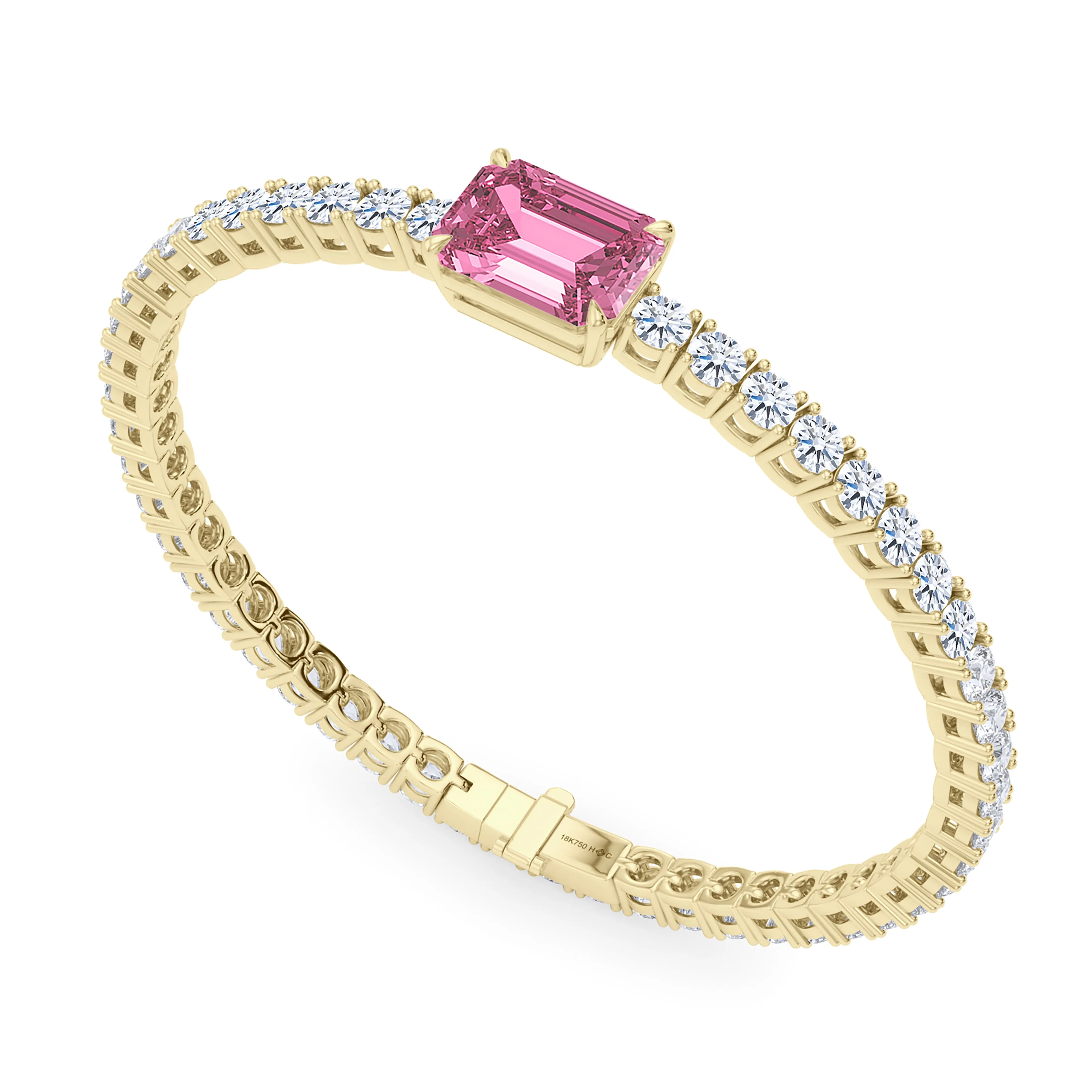 Round Cut Diamond & Birthstone Tennis Bracelet