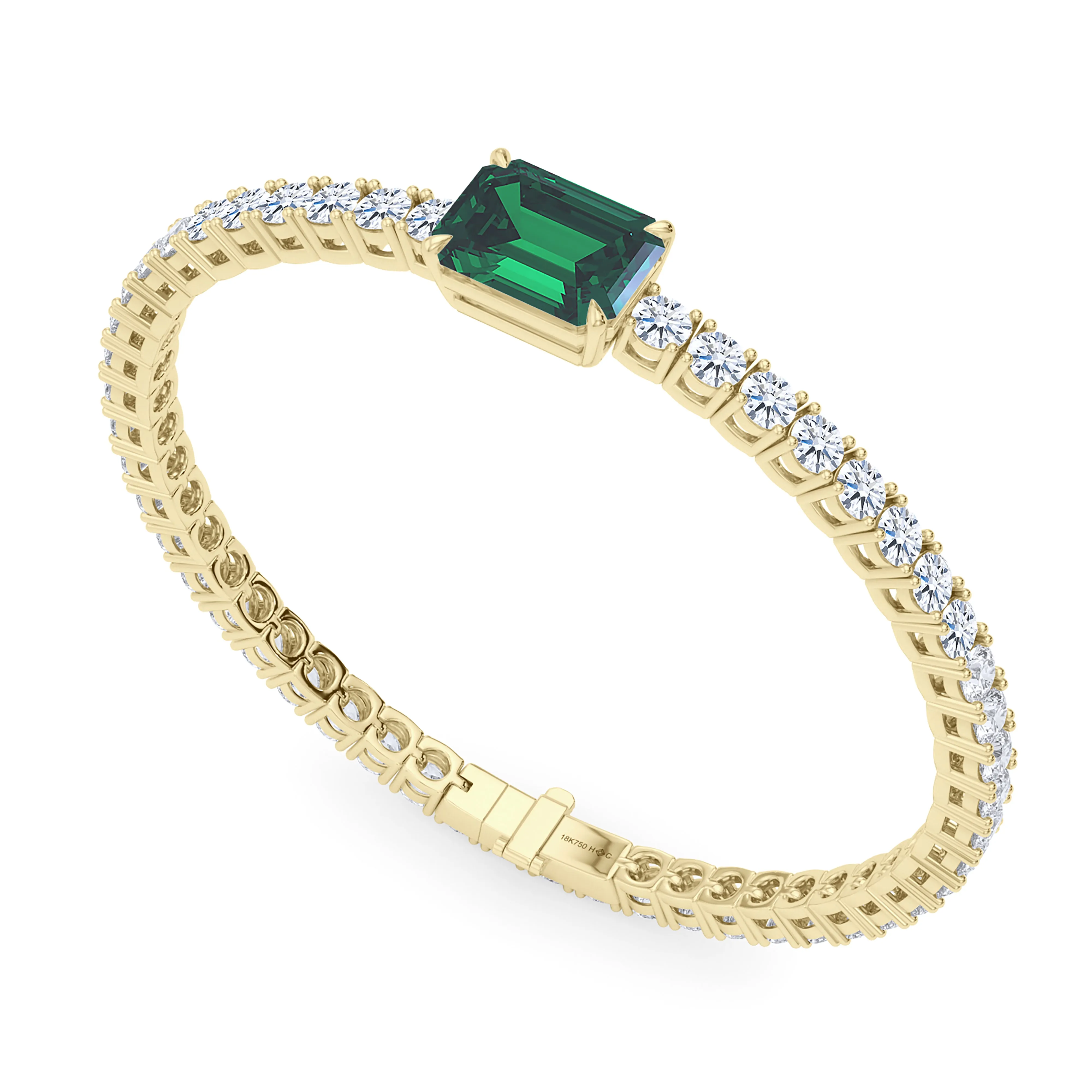 Round Cut Diamond & Birthstone Tennis Bracelet