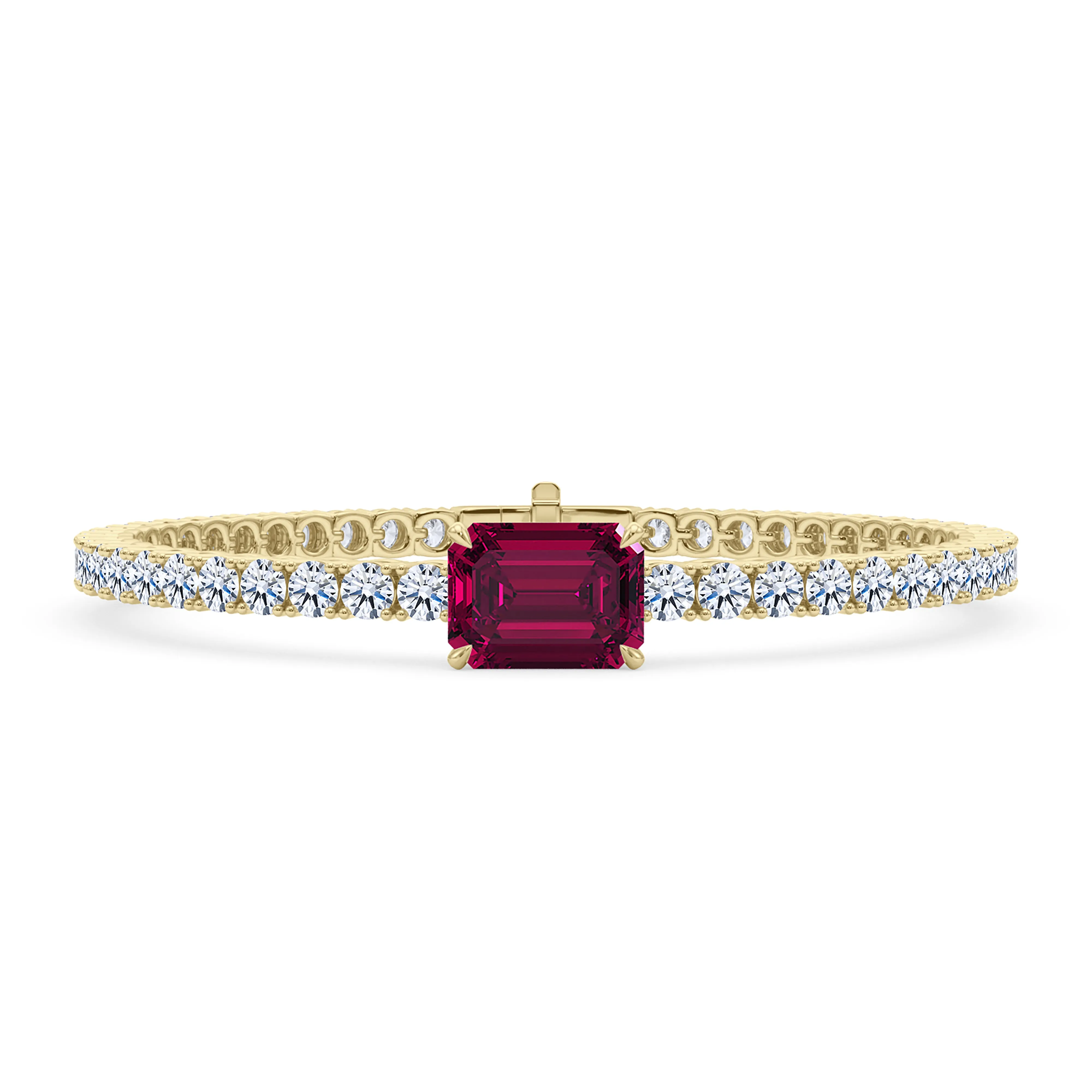 Round Cut Diamond & Birthstone Tennis Bracelet