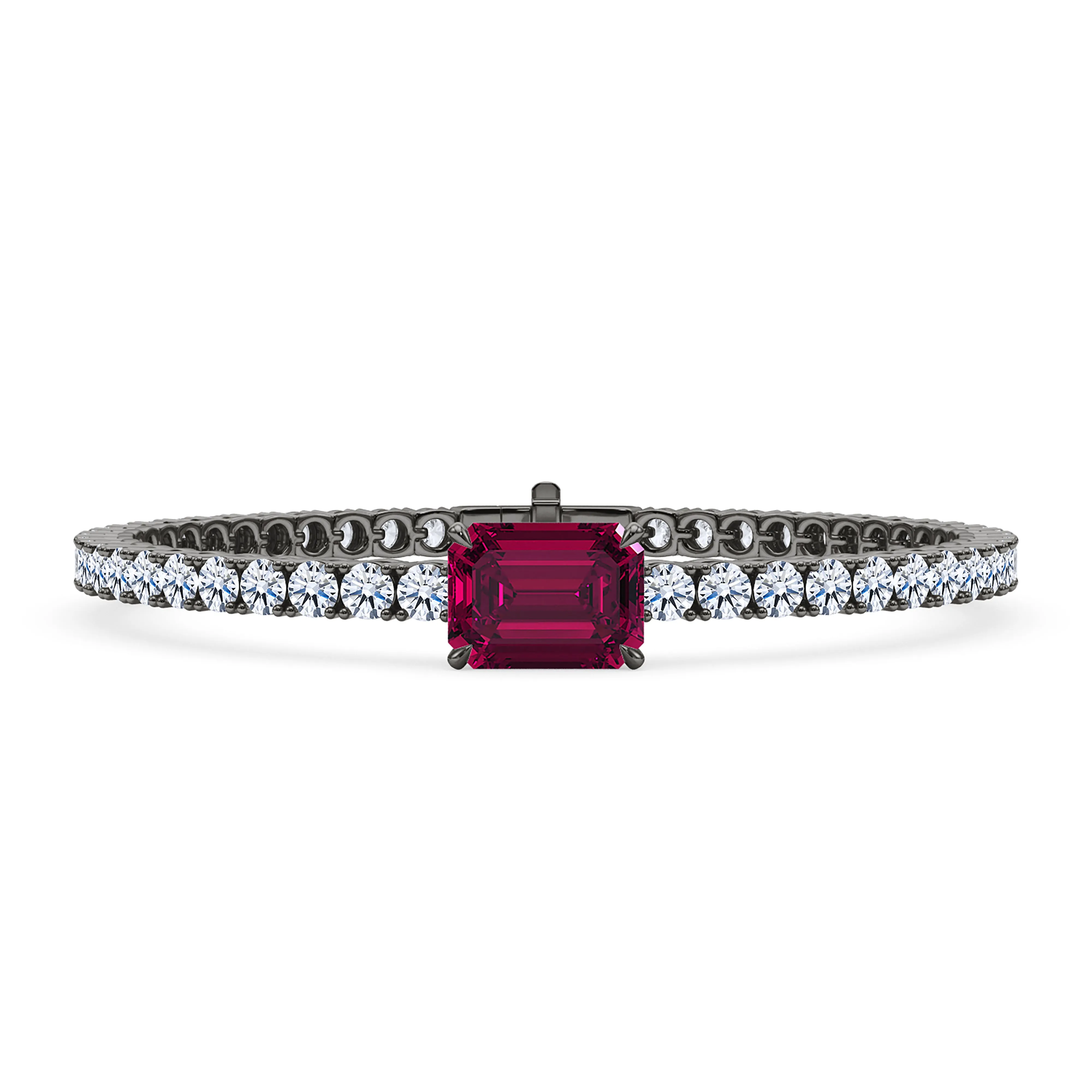 Round Cut Diamond & Birthstone Tennis Bracelet