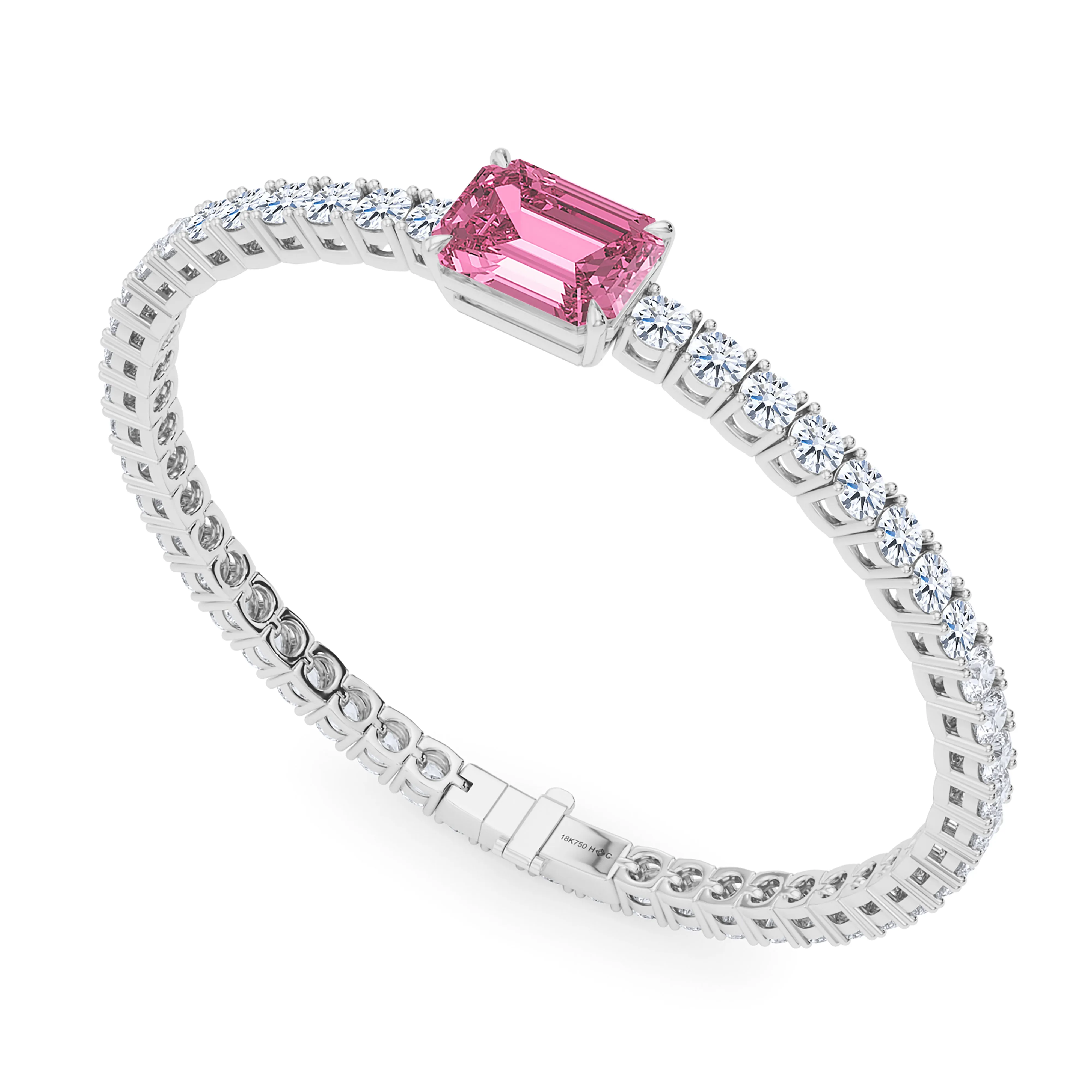 Round Cut Diamond & Birthstone Tennis Bracelet