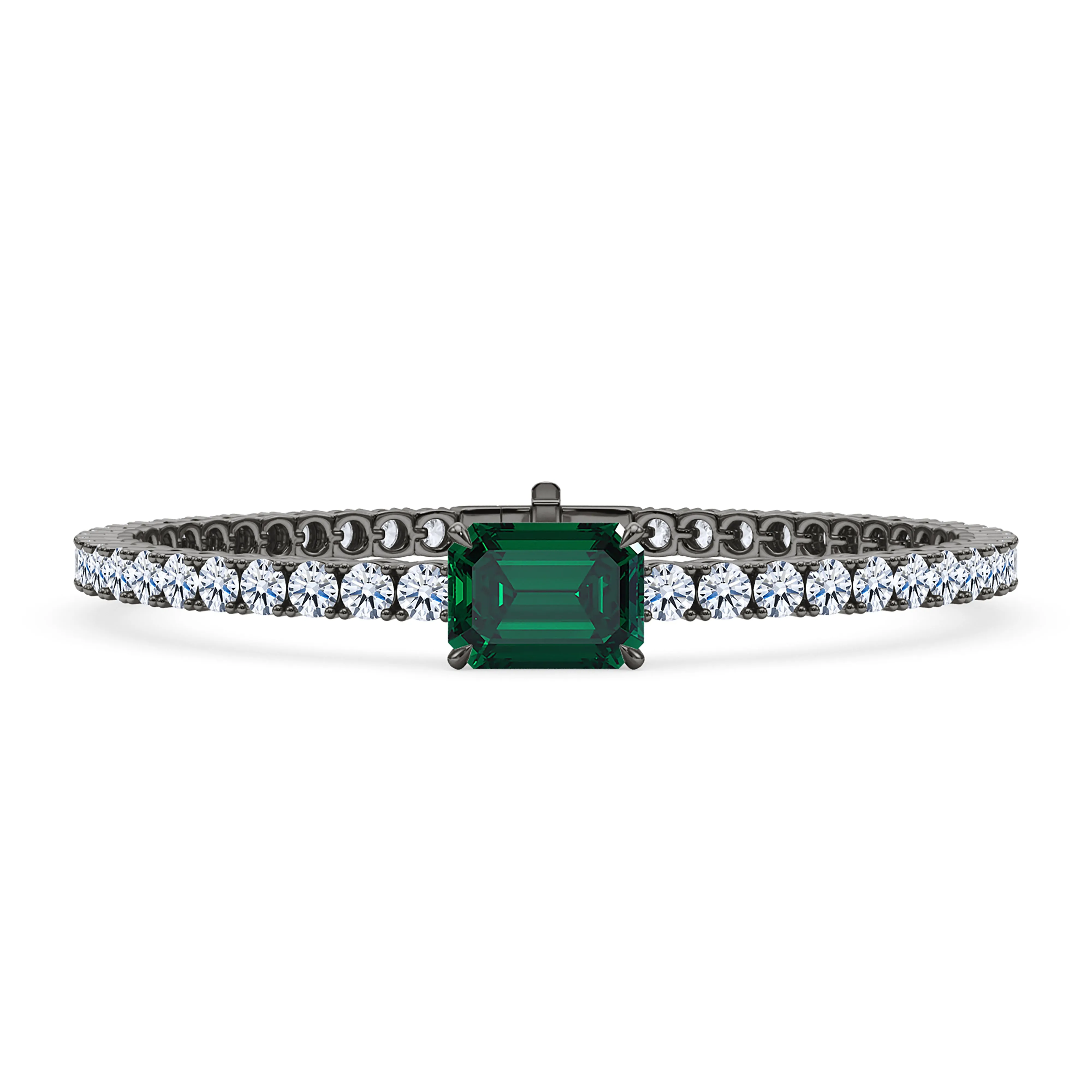 Round Cut Diamond & Birthstone Tennis Bracelet