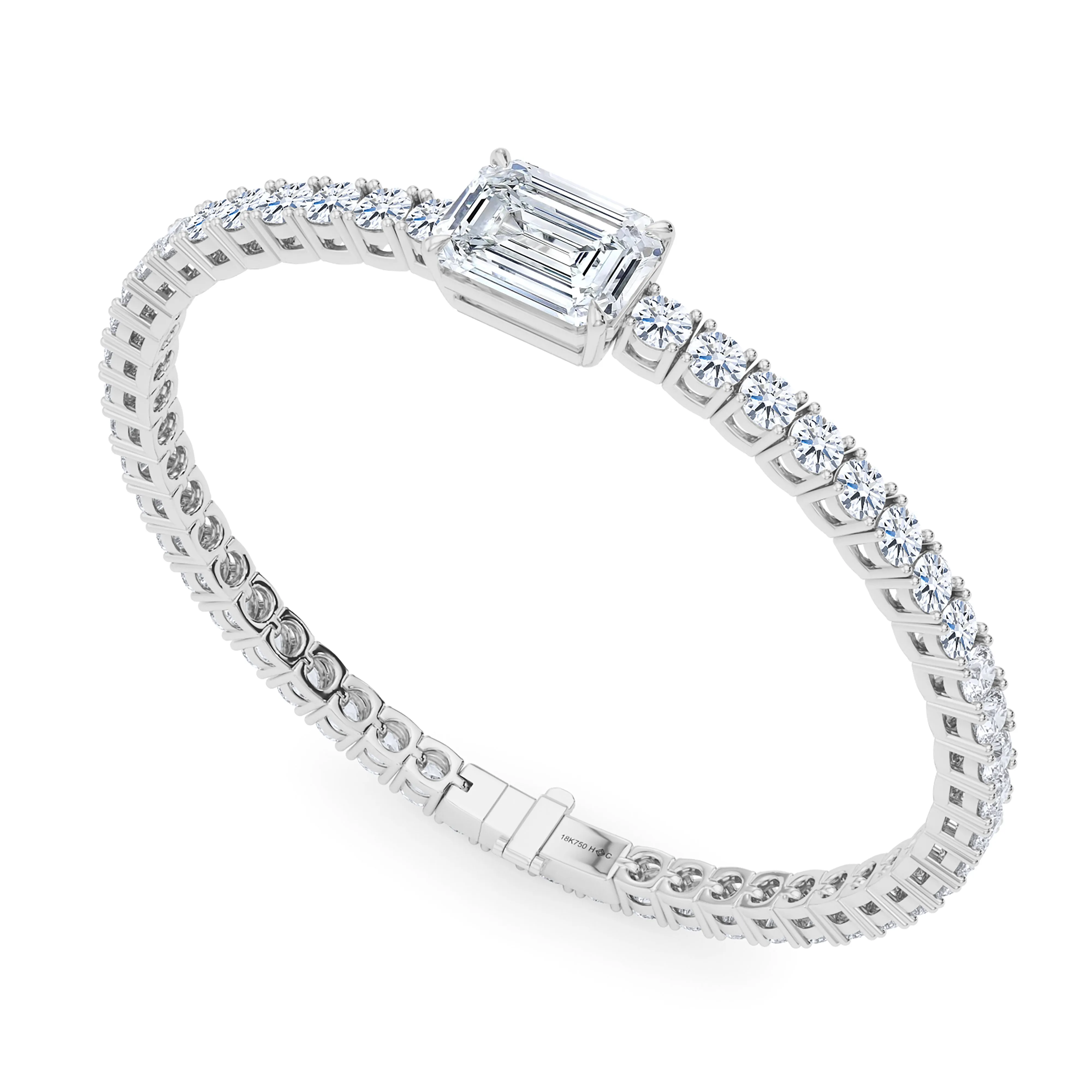 Round Cut Diamond & Birthstone Tennis Bracelet