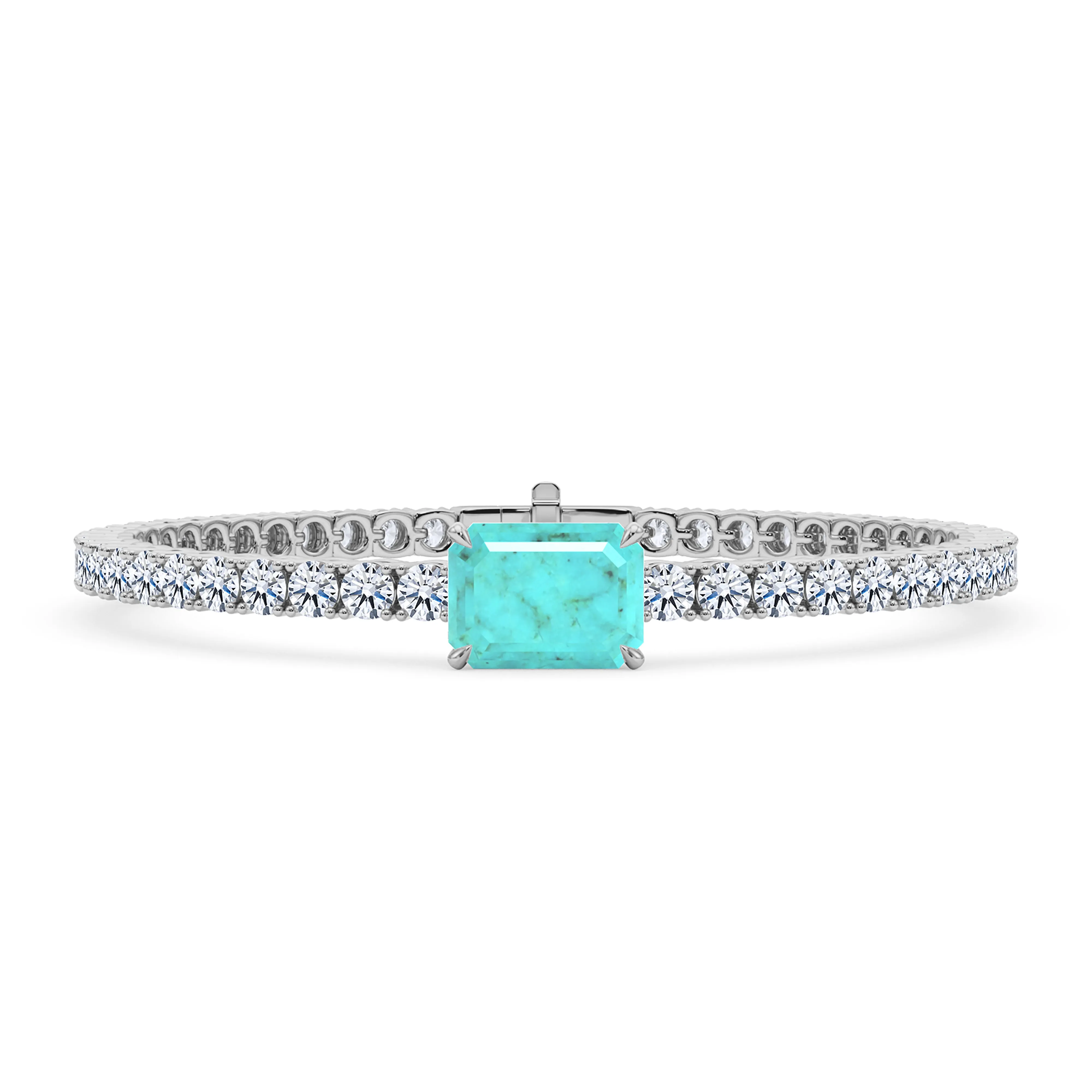 Round Cut Diamond & Birthstone Tennis Bracelet